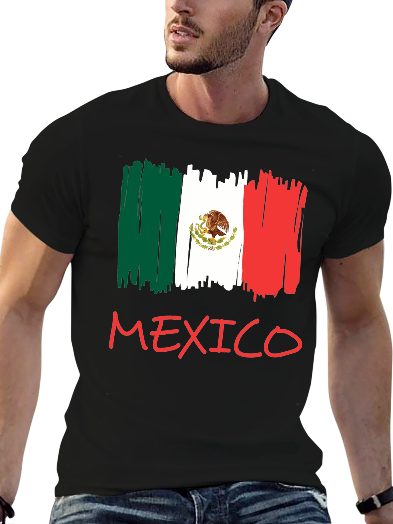 Mexico Flag T-Shirt - Black