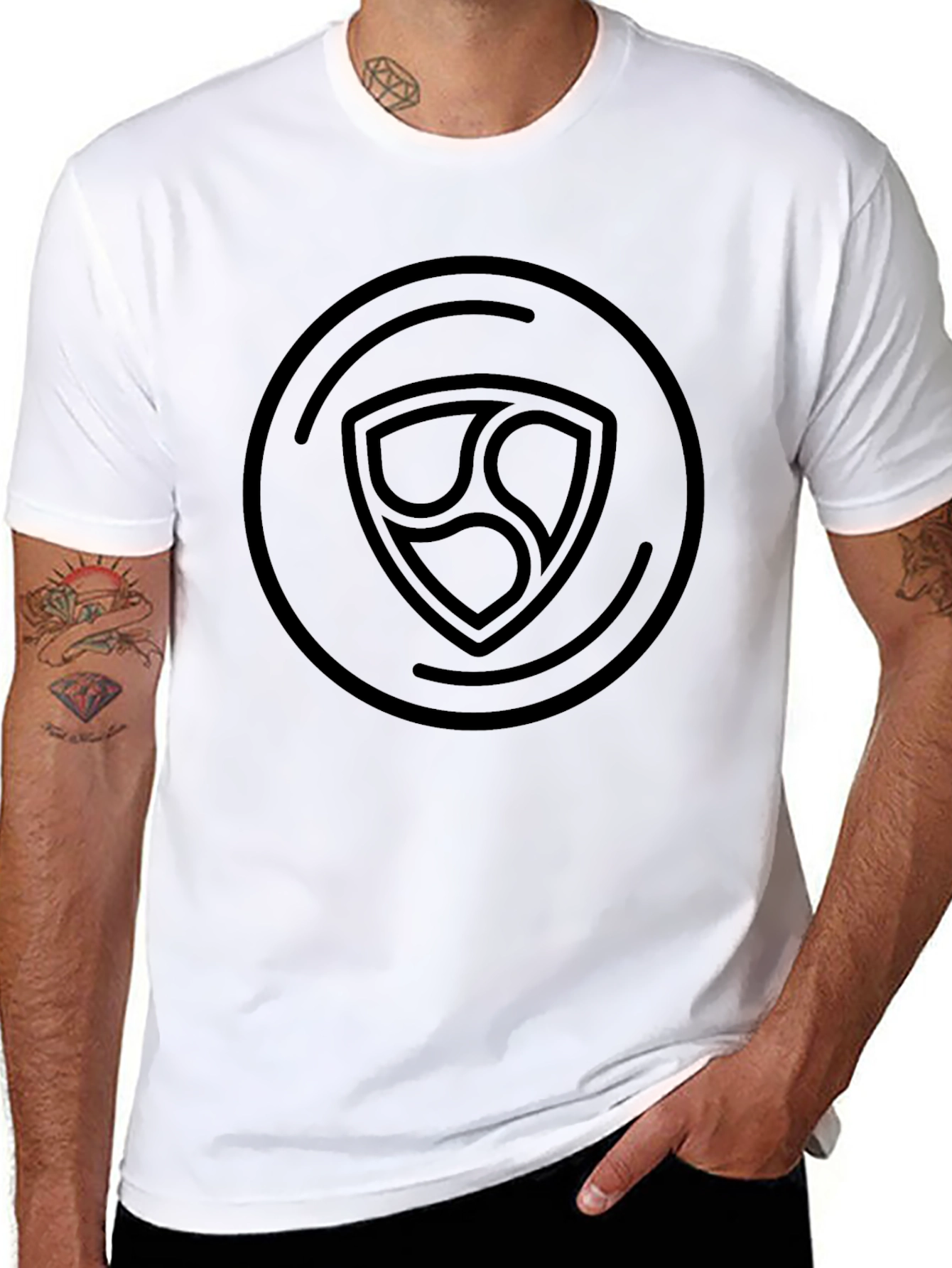 Black NEM Logo Graphic Tee - Crypto Fashion