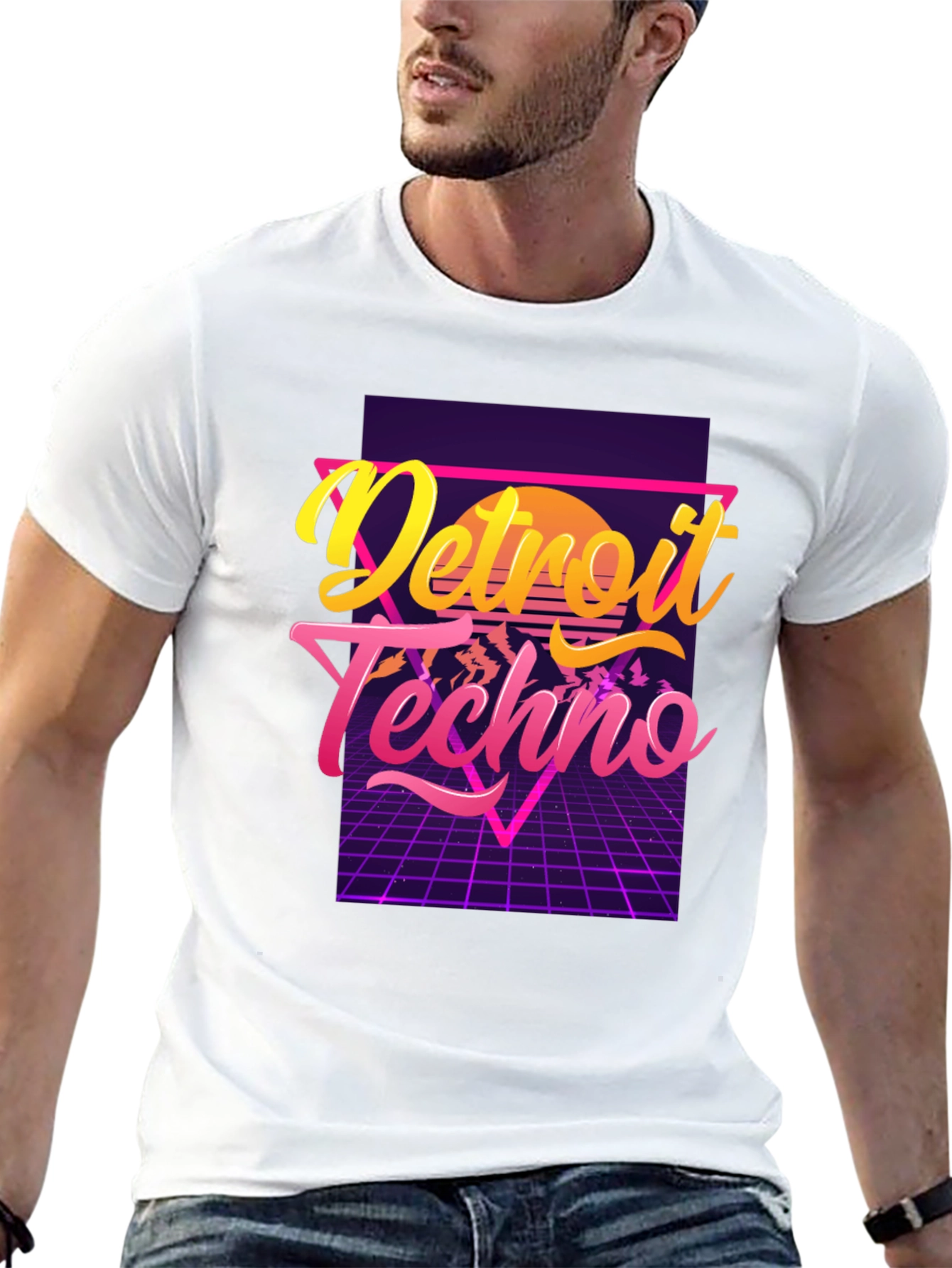 Detroit Techno T-Shirt 80s Synthwave Design