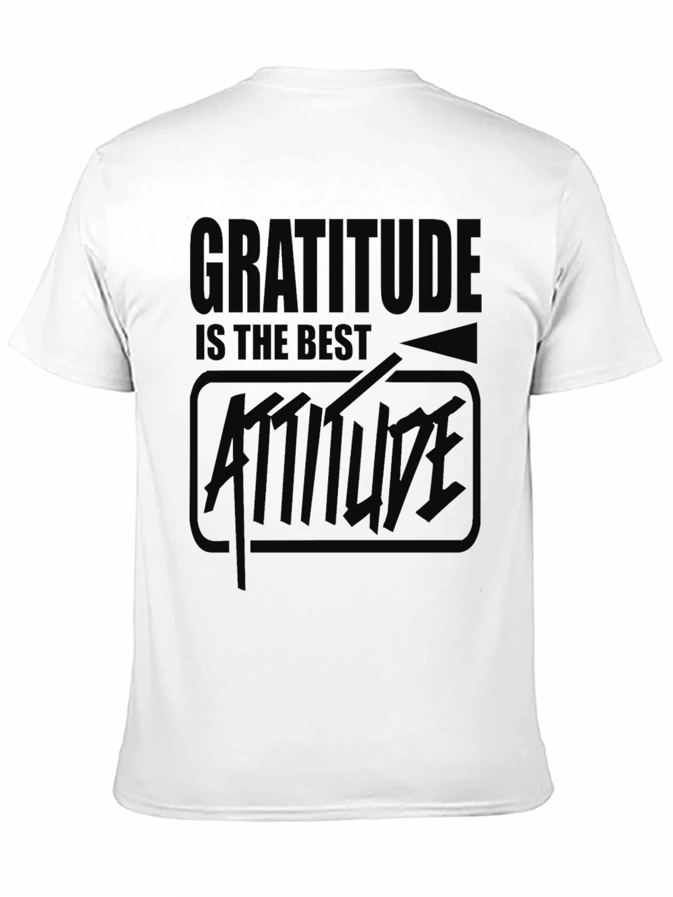 Gratitude Attitude Black Graphic T-Shirt