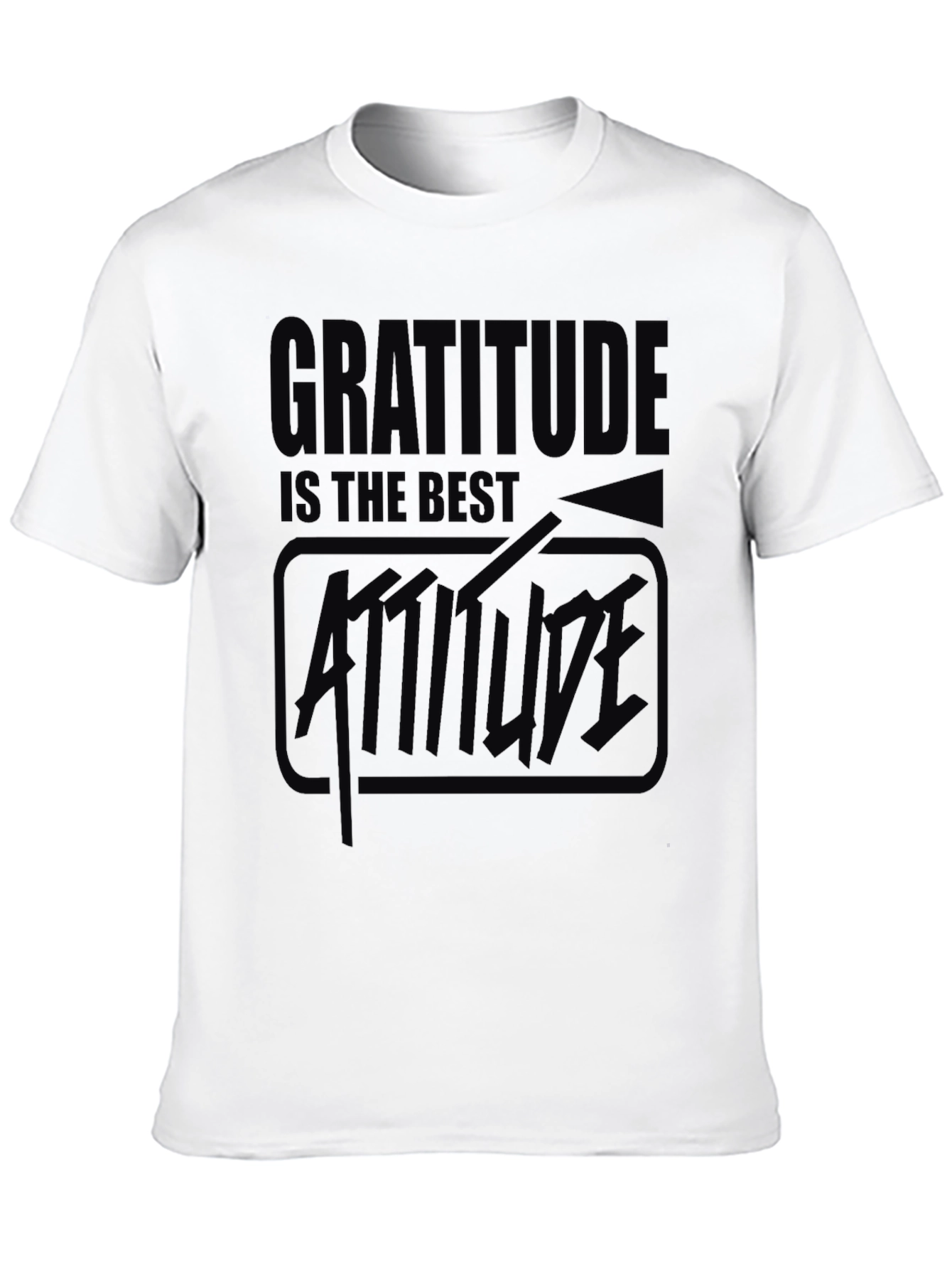 Gratitude Attitude Black Graphic T-Shirt