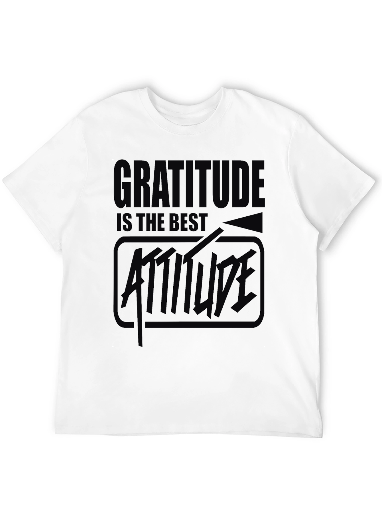 Gratitude Attitude Black Graphic T-Shirt