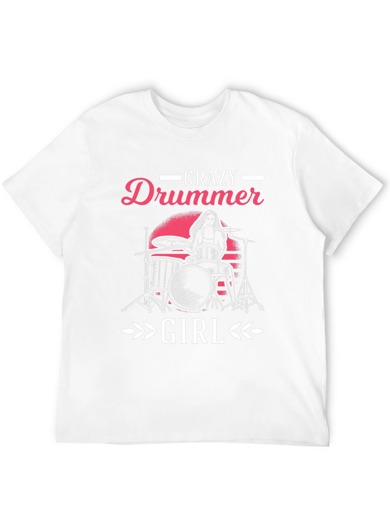 Crazy Drummer Girl Graphic T-Shirt - Black