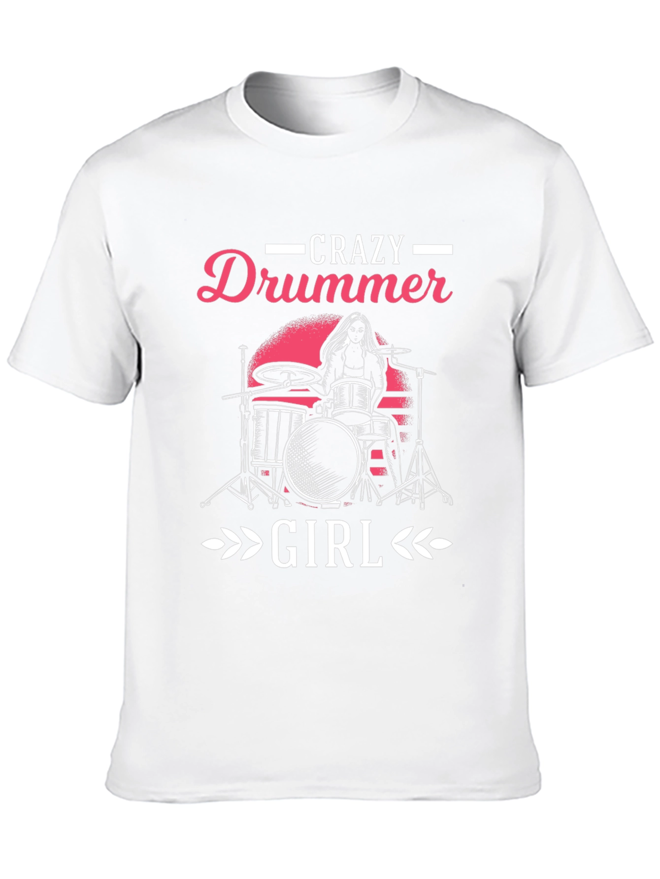 Crazy Drummer Girl Graphic T-Shirt - Black
