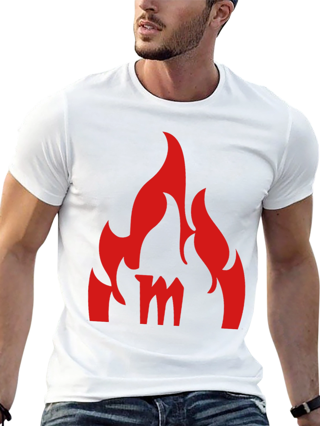 Fiery M Graphic Tee - Bold Black T-Shirt
