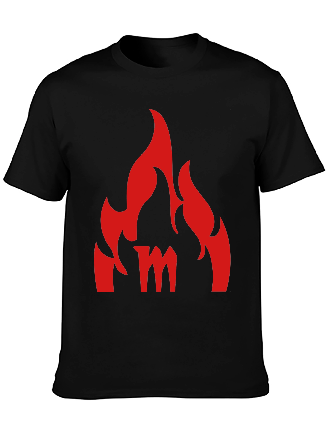 Fiery M Graphic Tee - Bold Black T-Shirt
