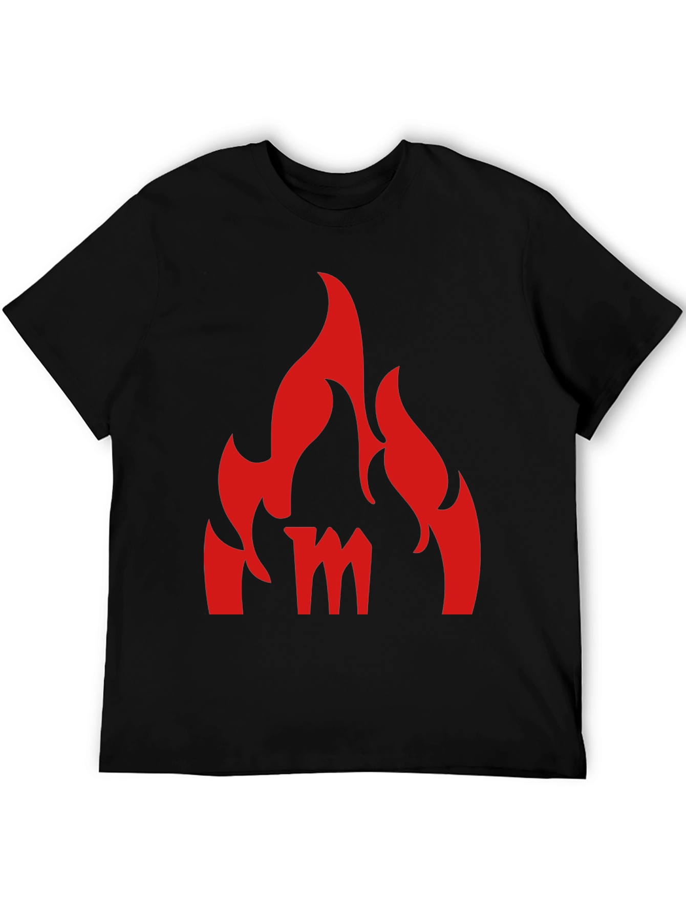 Fiery M Graphic Tee - Bold Black T-Shirt