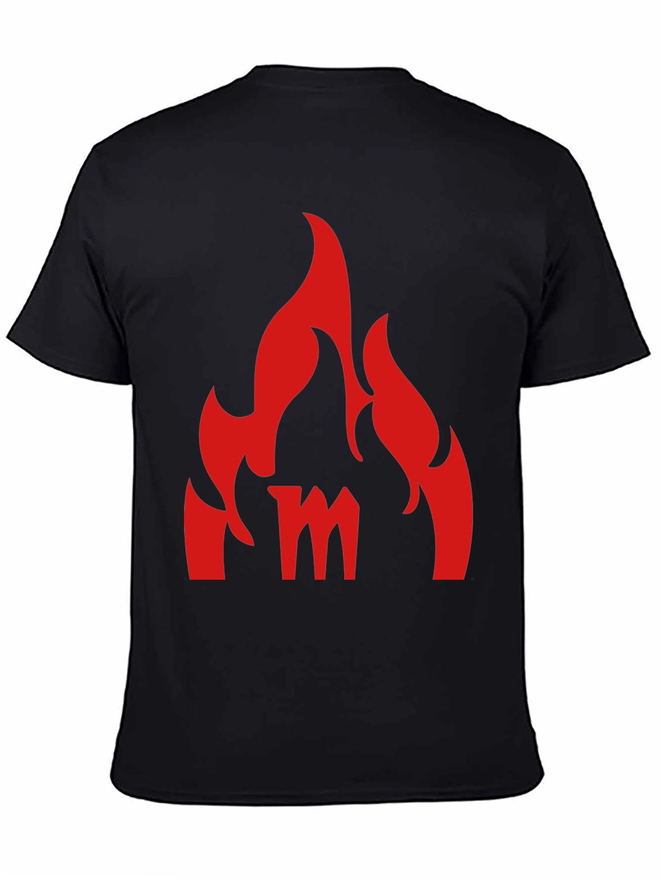 Fiery M Graphic Tee - Bold Black T-Shirt
