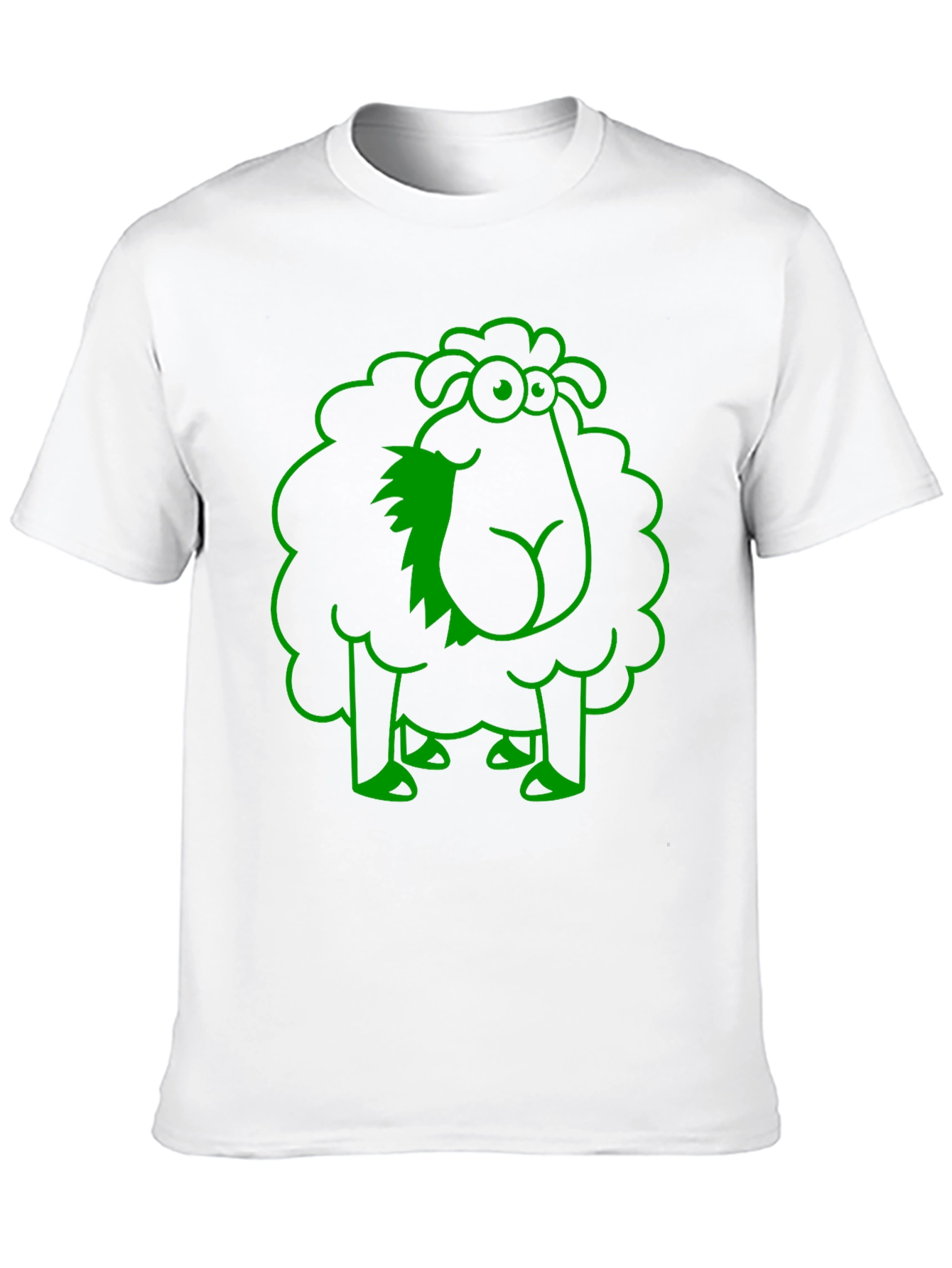 Funny Sheep Graphic Tee - Black Cotton T-Shirt
