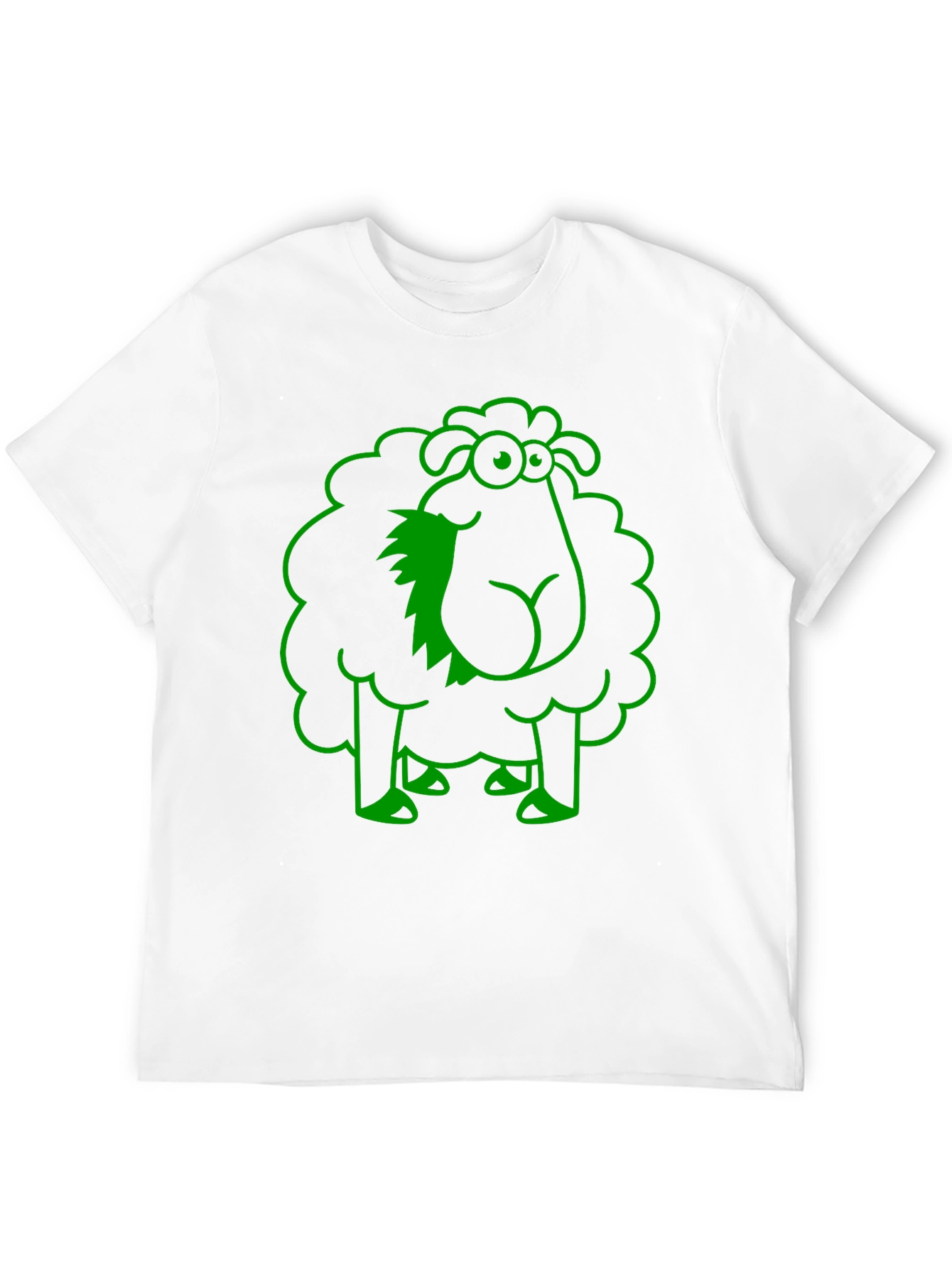 Funny Sheep Graphic Tee - Black Cotton T-Shirt