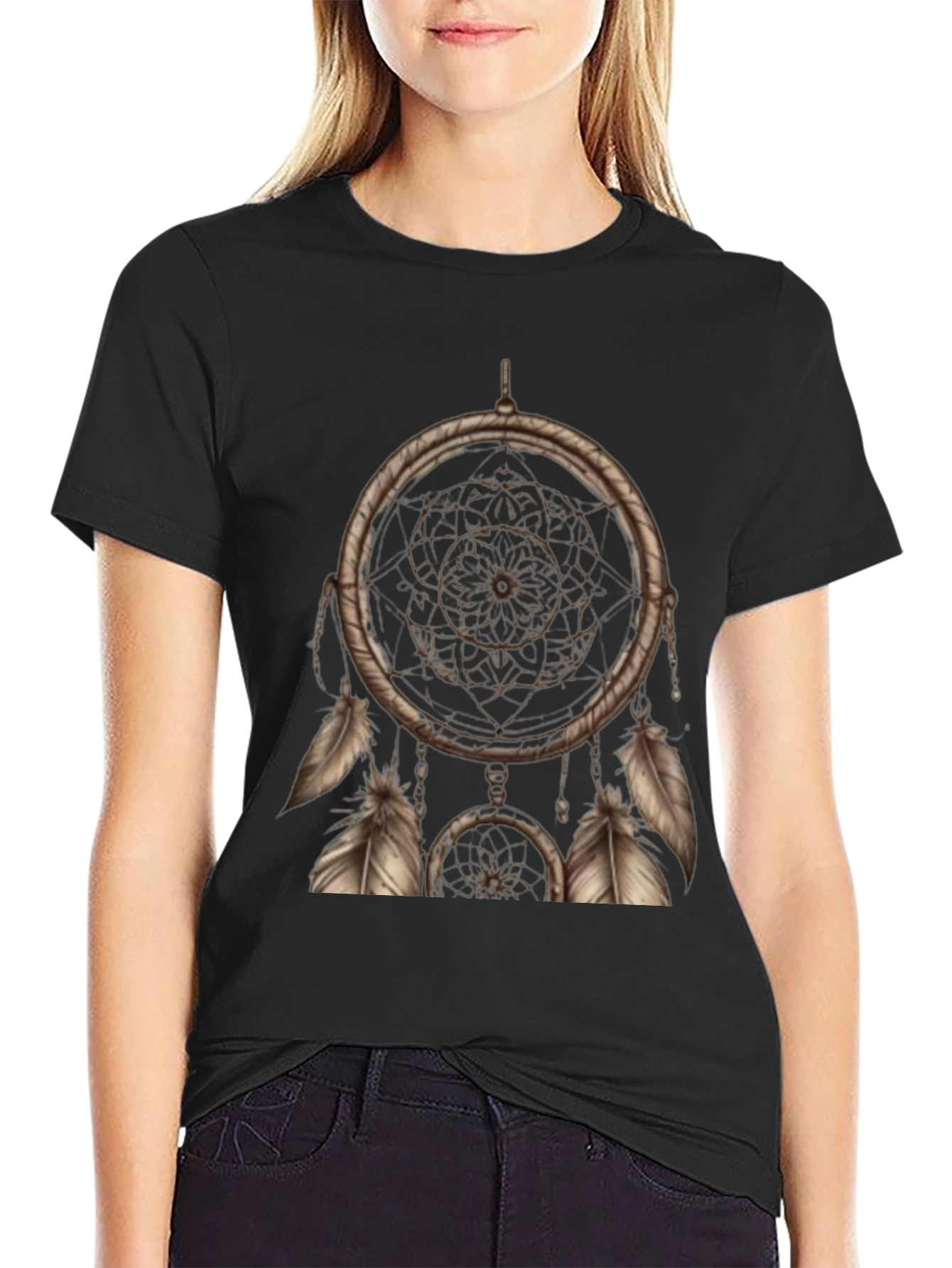 Dreamcatcher Graphic Tee - Black Short Sleeve