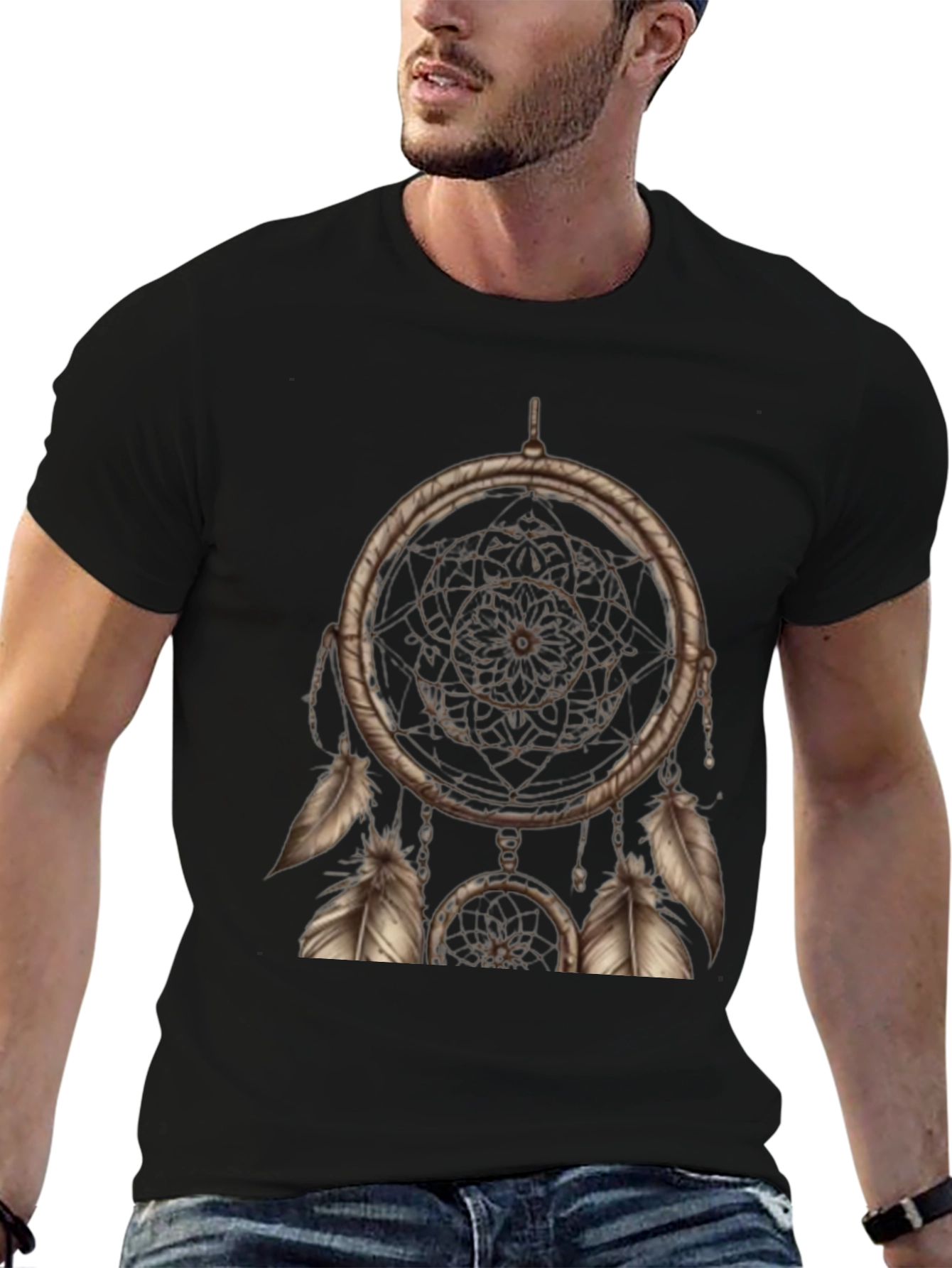 Dreamcatcher Graphic Tee - Black Short Sleeve