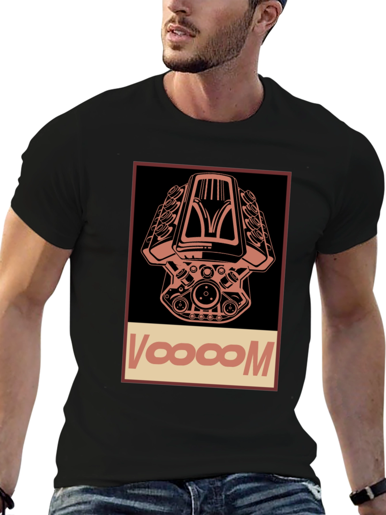 Voooom Engine Graphic T-Shirt - Black Cotton Tee