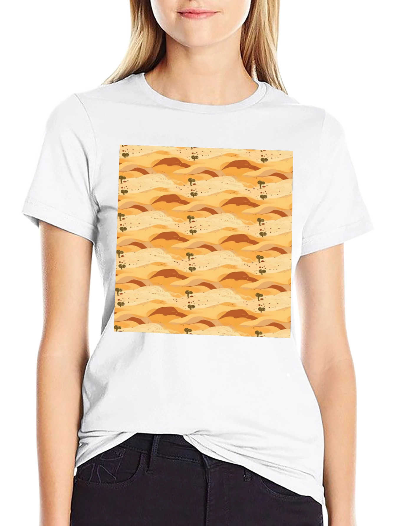 Desert Landscape Print T-Shirt