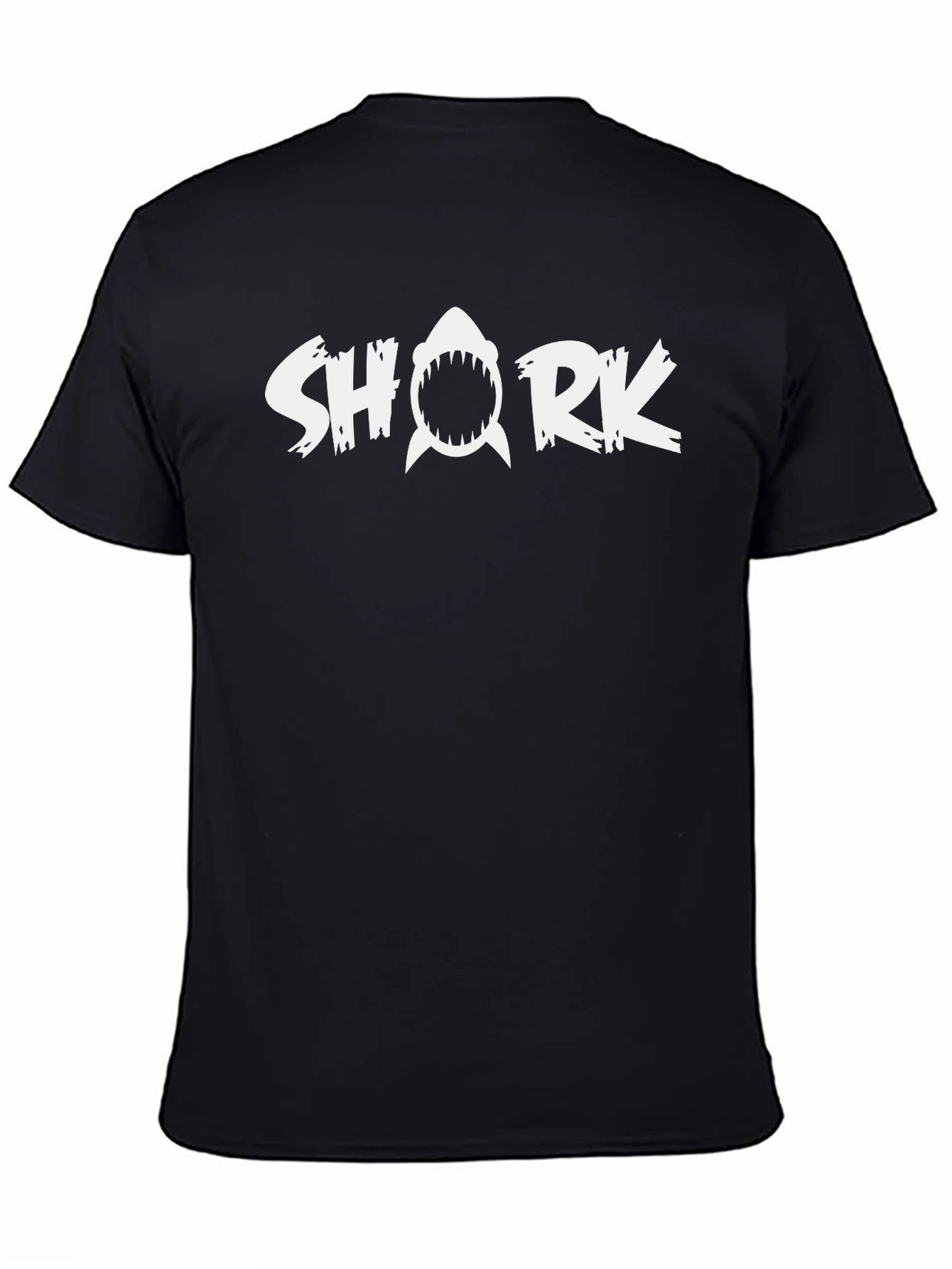 Shark Graphic T-Shirt - Black Crew Neck Tee