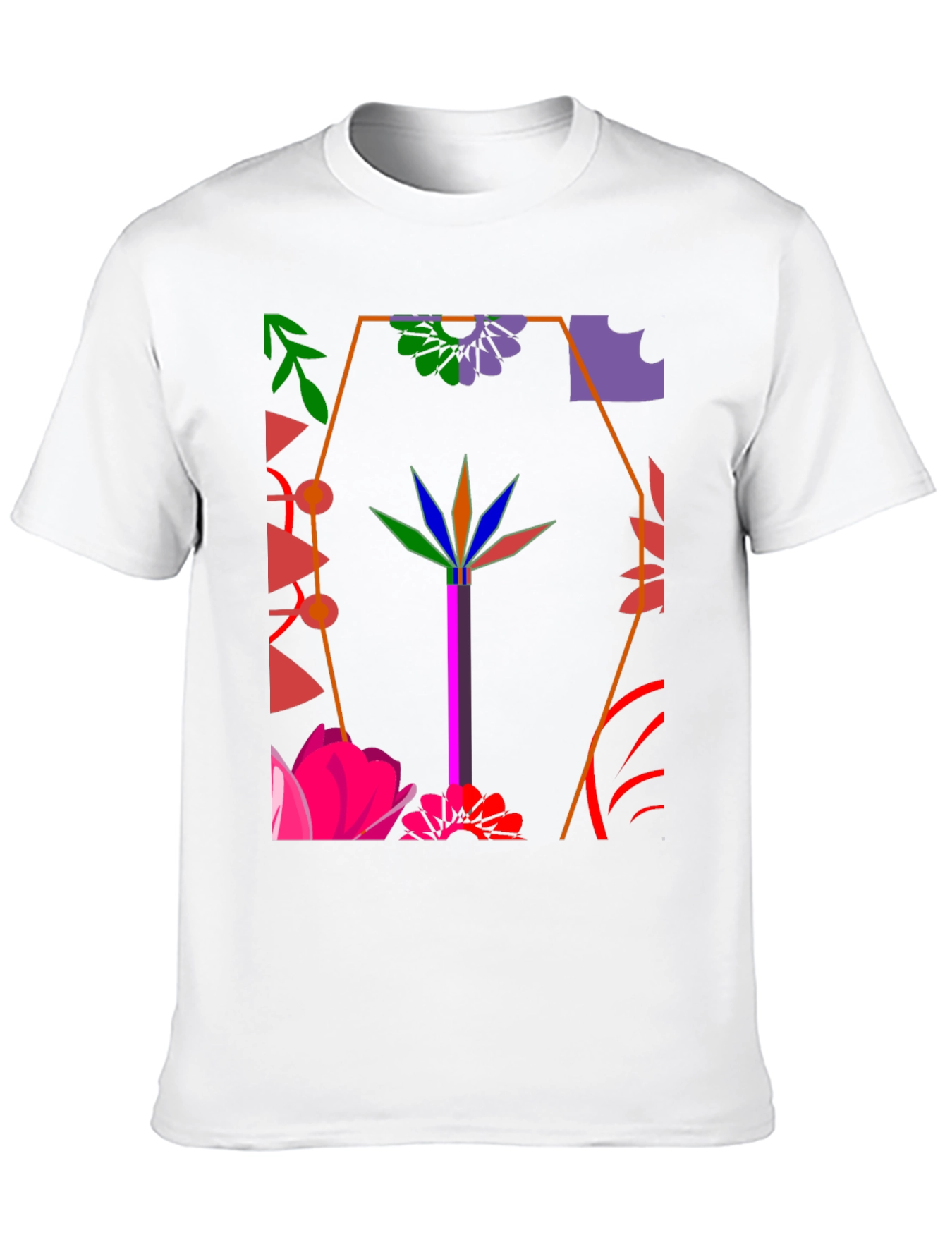 Abstract Floral Graphic Black T-Shirt