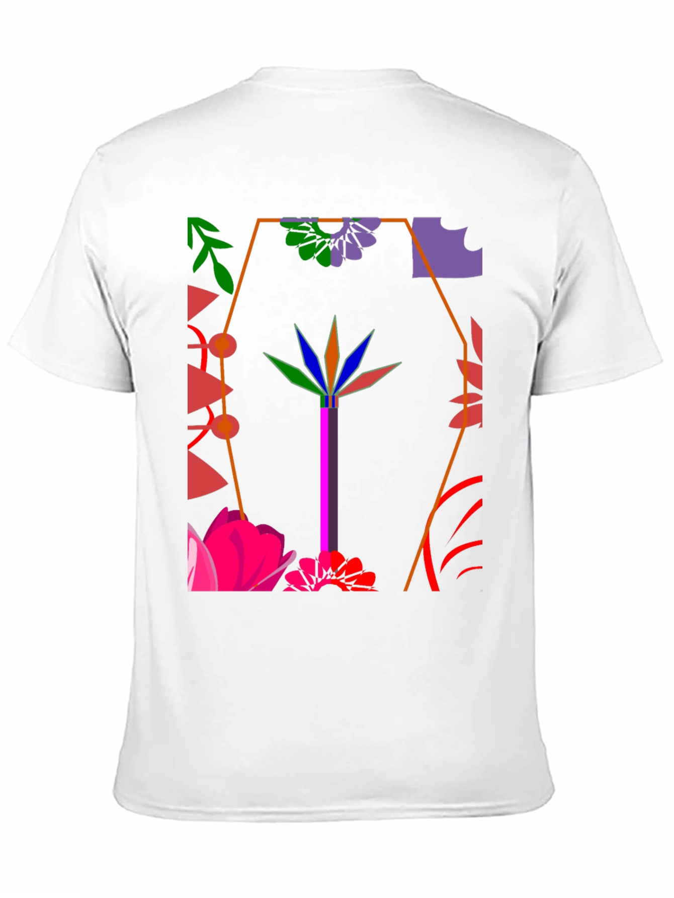 Abstract Floral Graphic Black T-Shirt