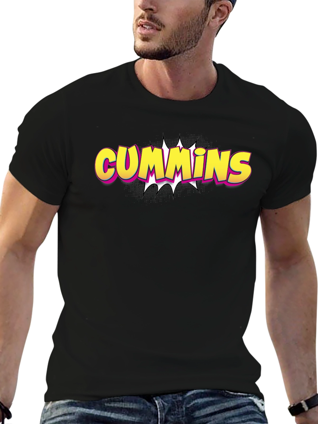 Cummins Graphic Tee - Bold Black Cotton T-Shirt