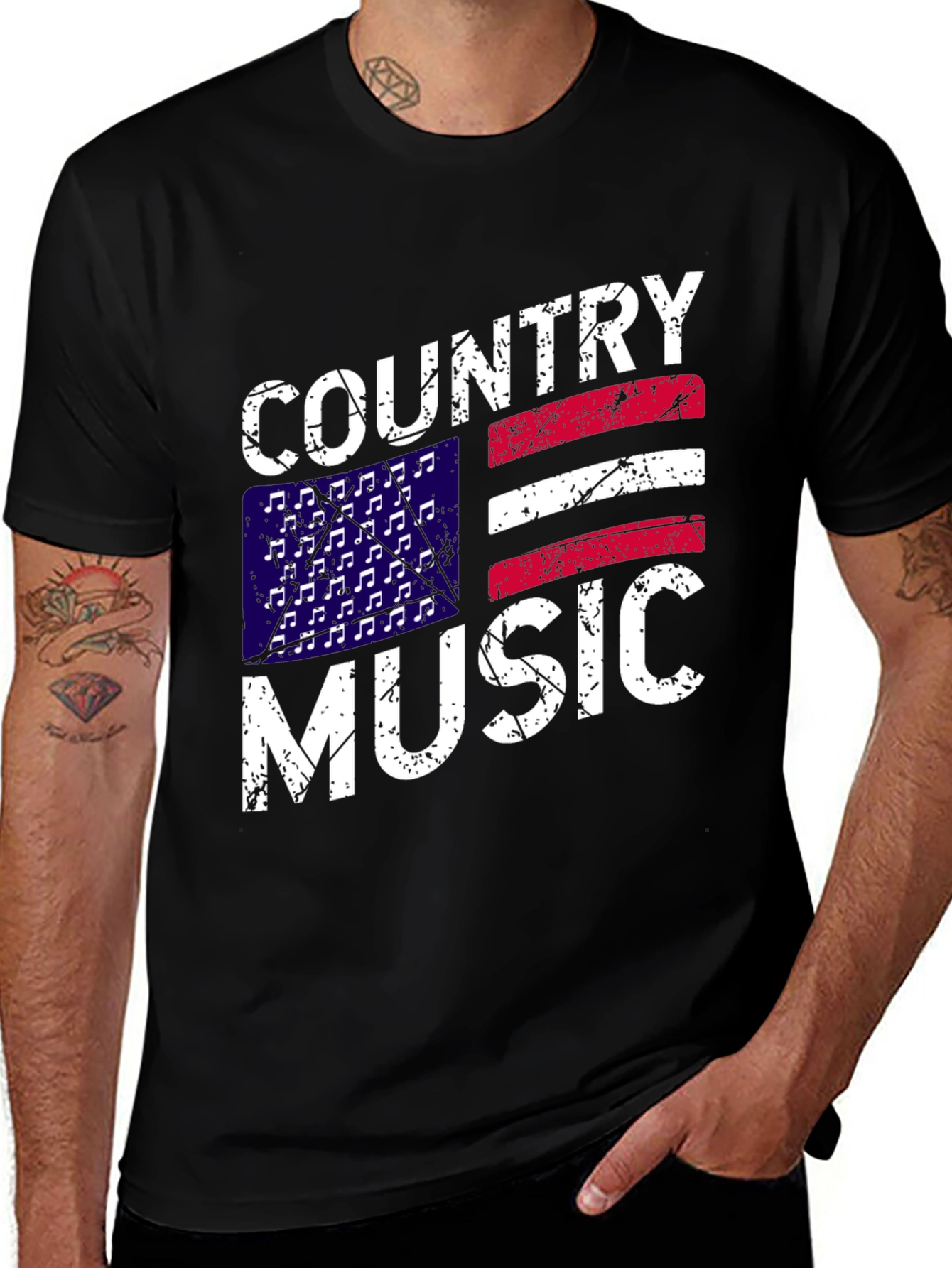 Country Music American Flag Graphic T-Shirt