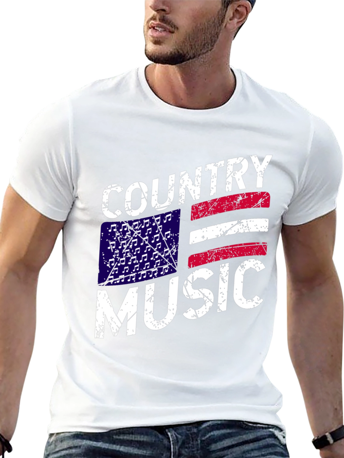 Country Music American Flag Graphic T-Shirt