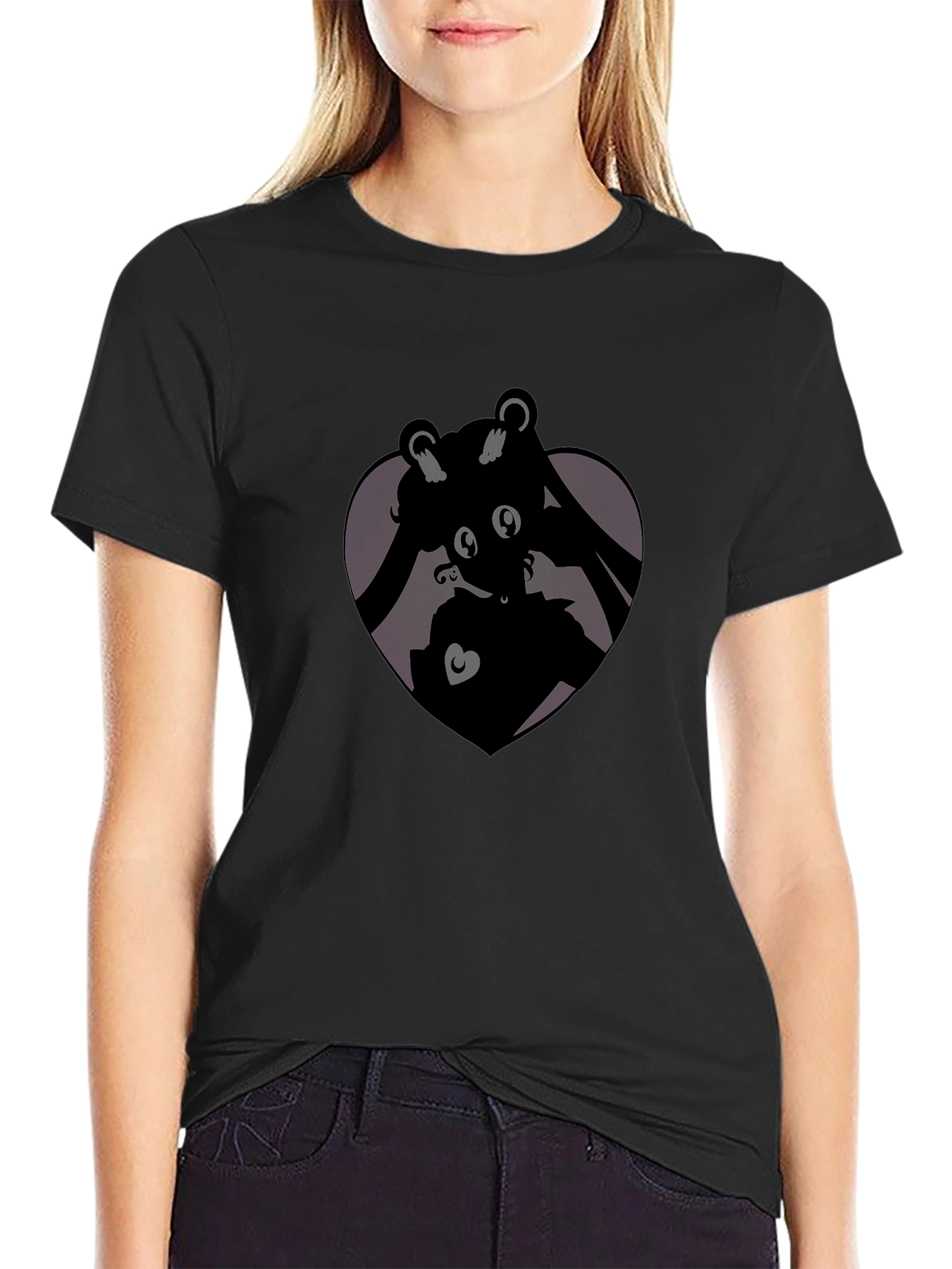 Silhouette Heart Black T-Shirt