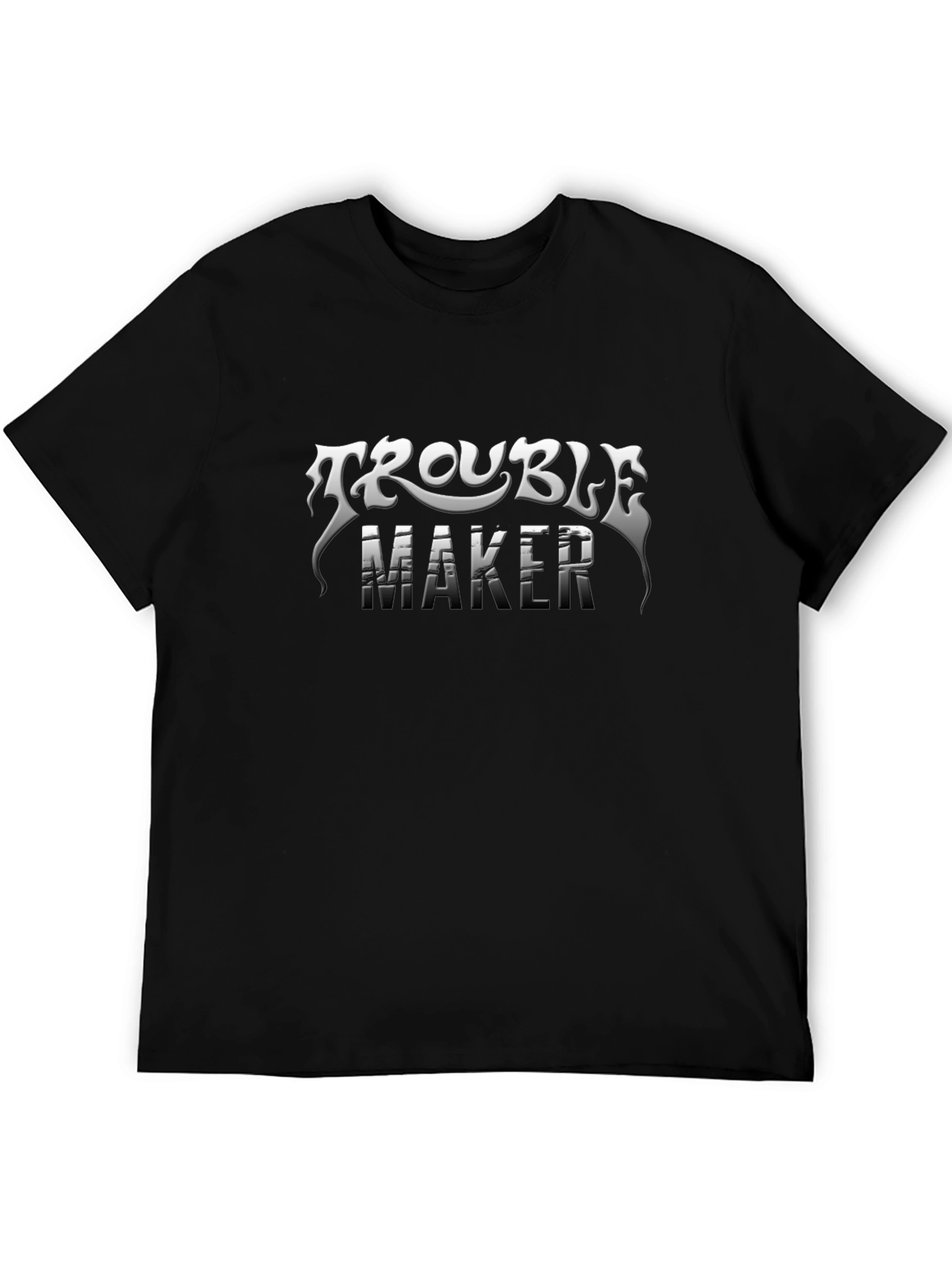 Trouble Maker Graphic Black T-Shirt