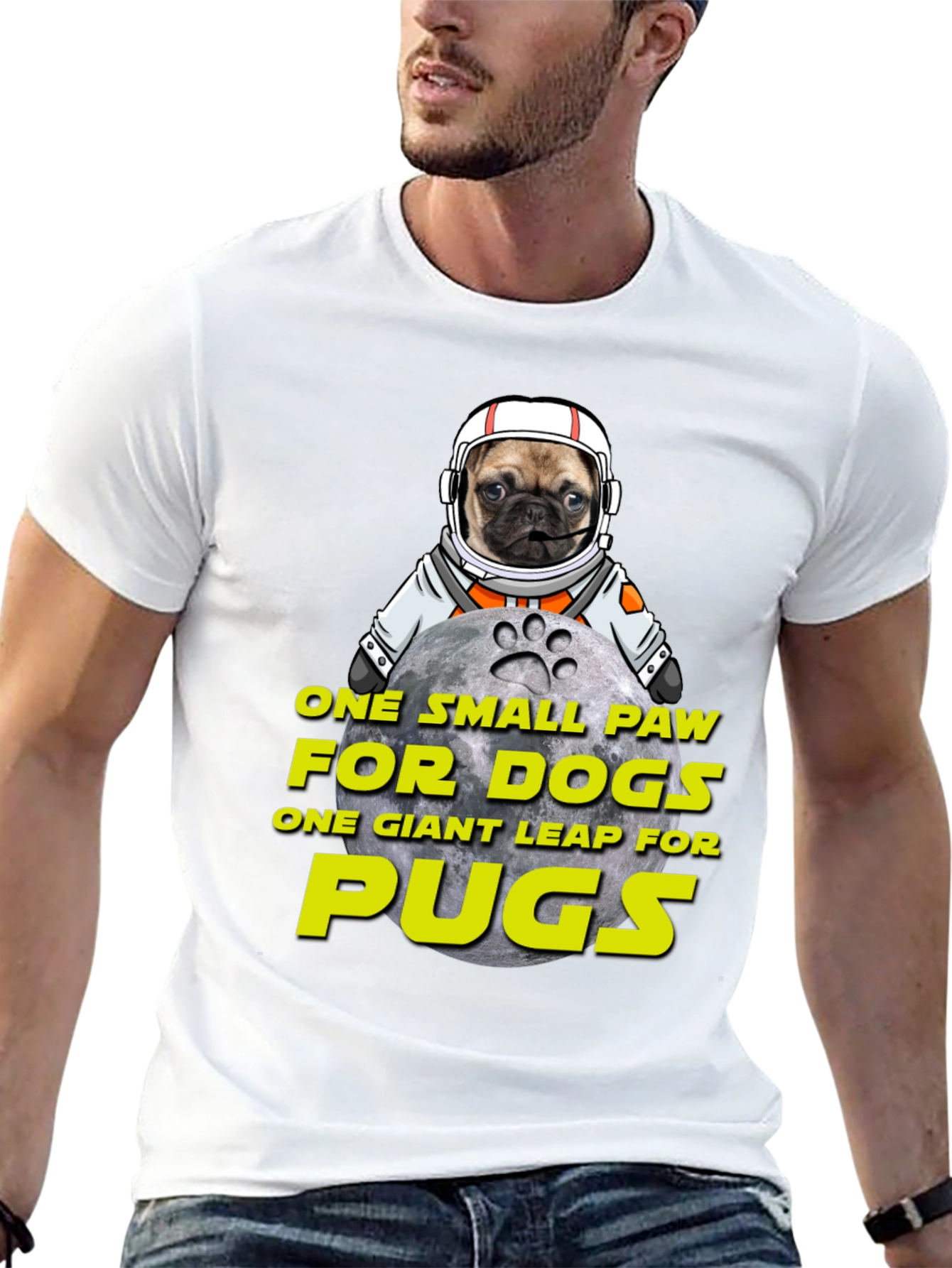 Pug Astronaut T-Shirt - One Small Paw Giant Leap