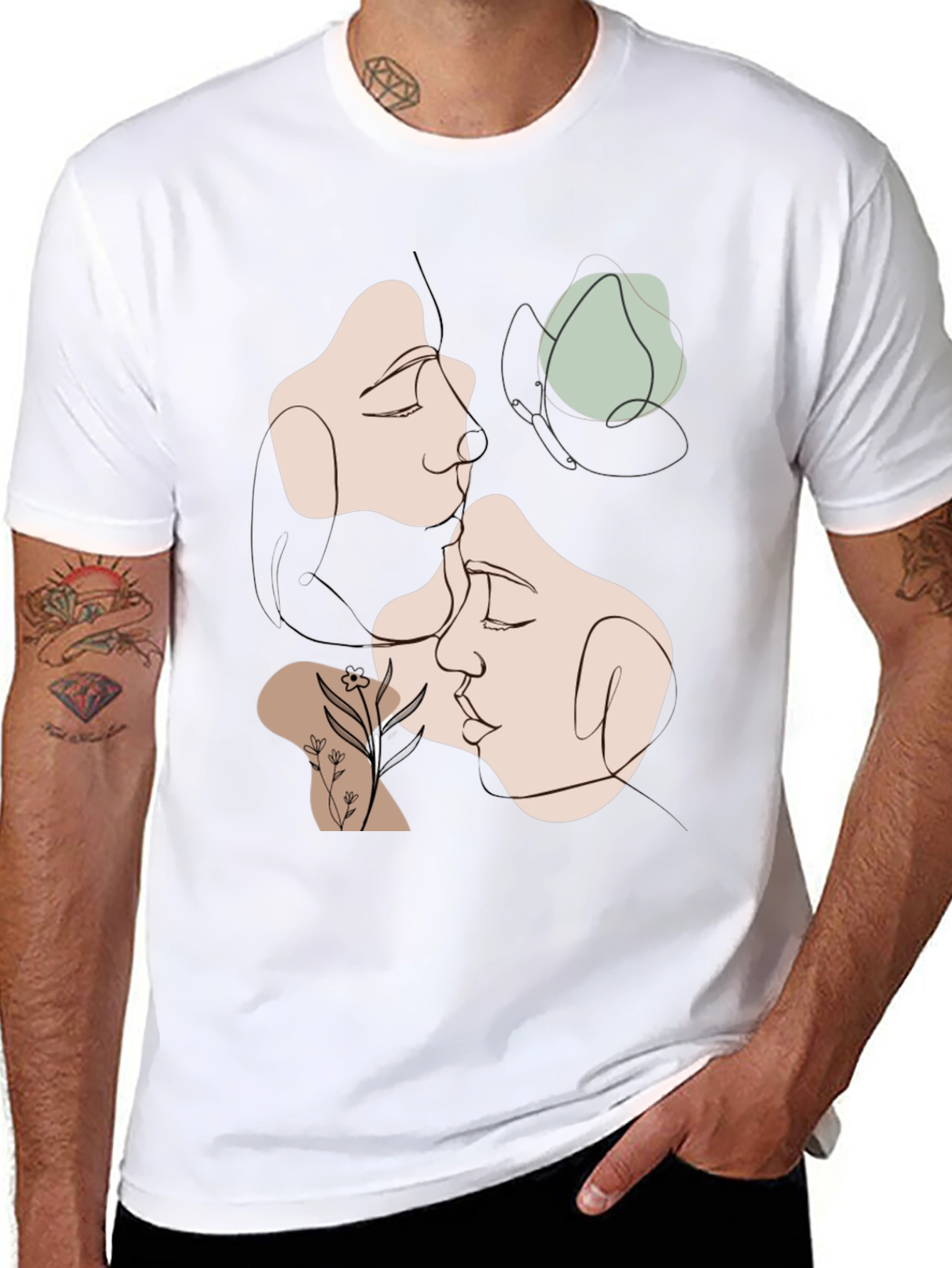 Abstract Faces Graphic Tee - Modern Art Shirt