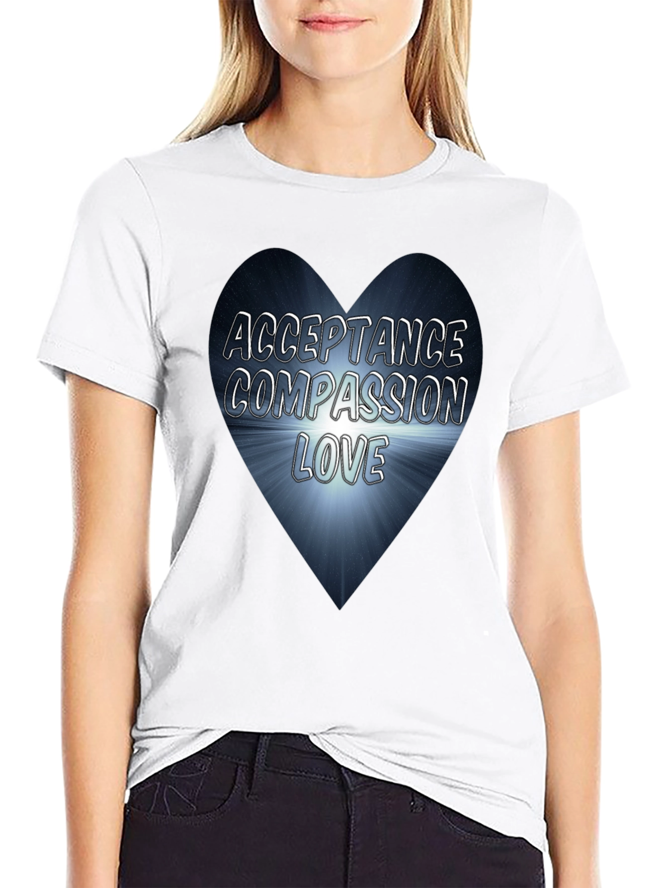 Acceptance Compassion Love Heart Graphic Tee