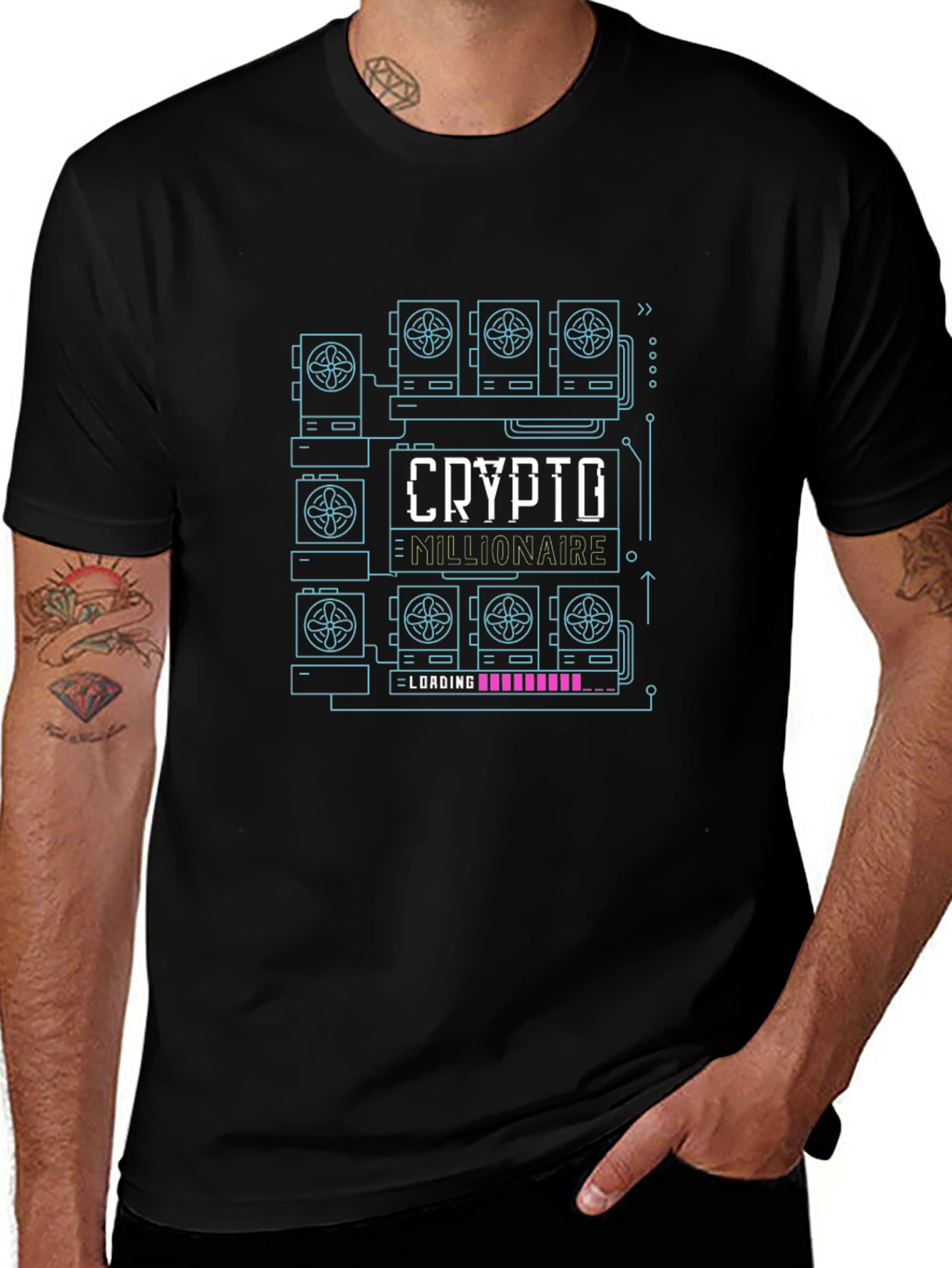 Crypto Millionaire Graphic Black T-Shirt