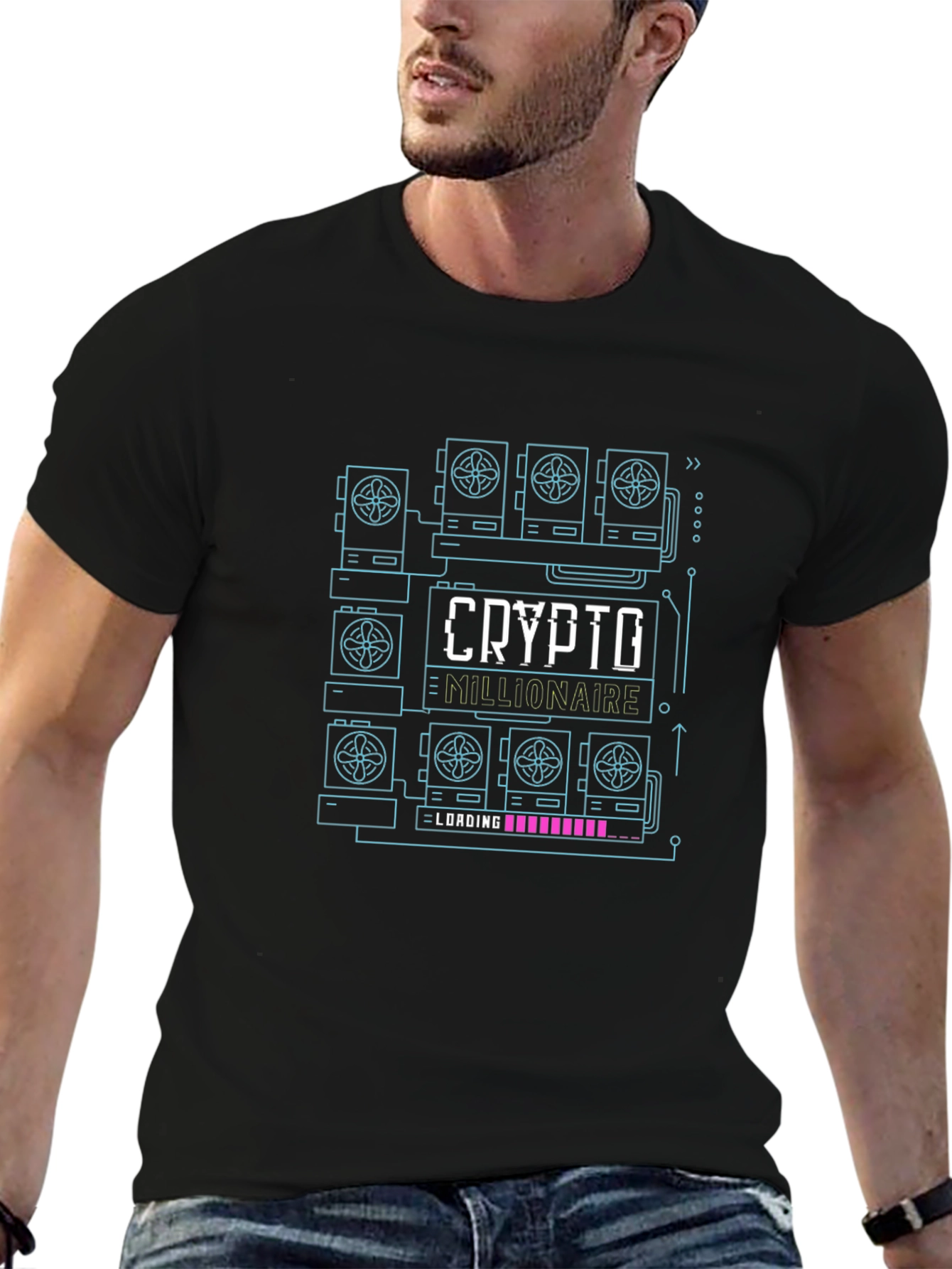 Crypto Millionaire Graphic Black T-Shirt