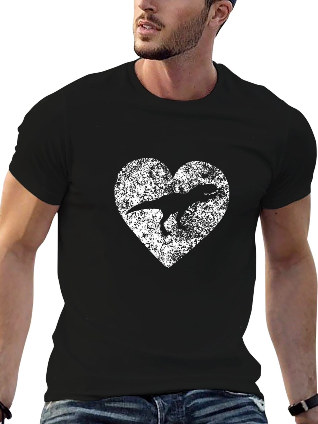Dino Heart Graphic T-Shirt - Stylish & Unique