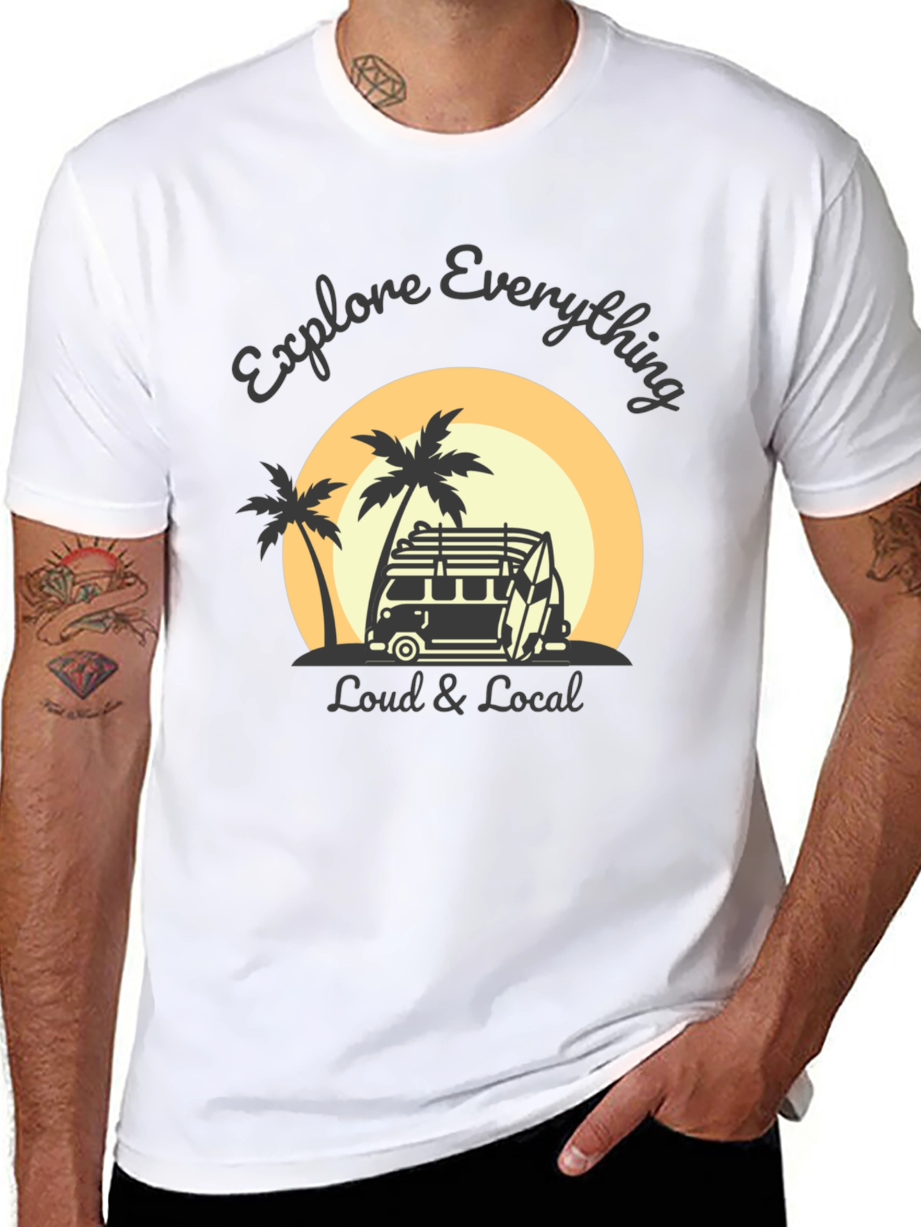 Explore Everything Loud & Local Black Graphic Tee