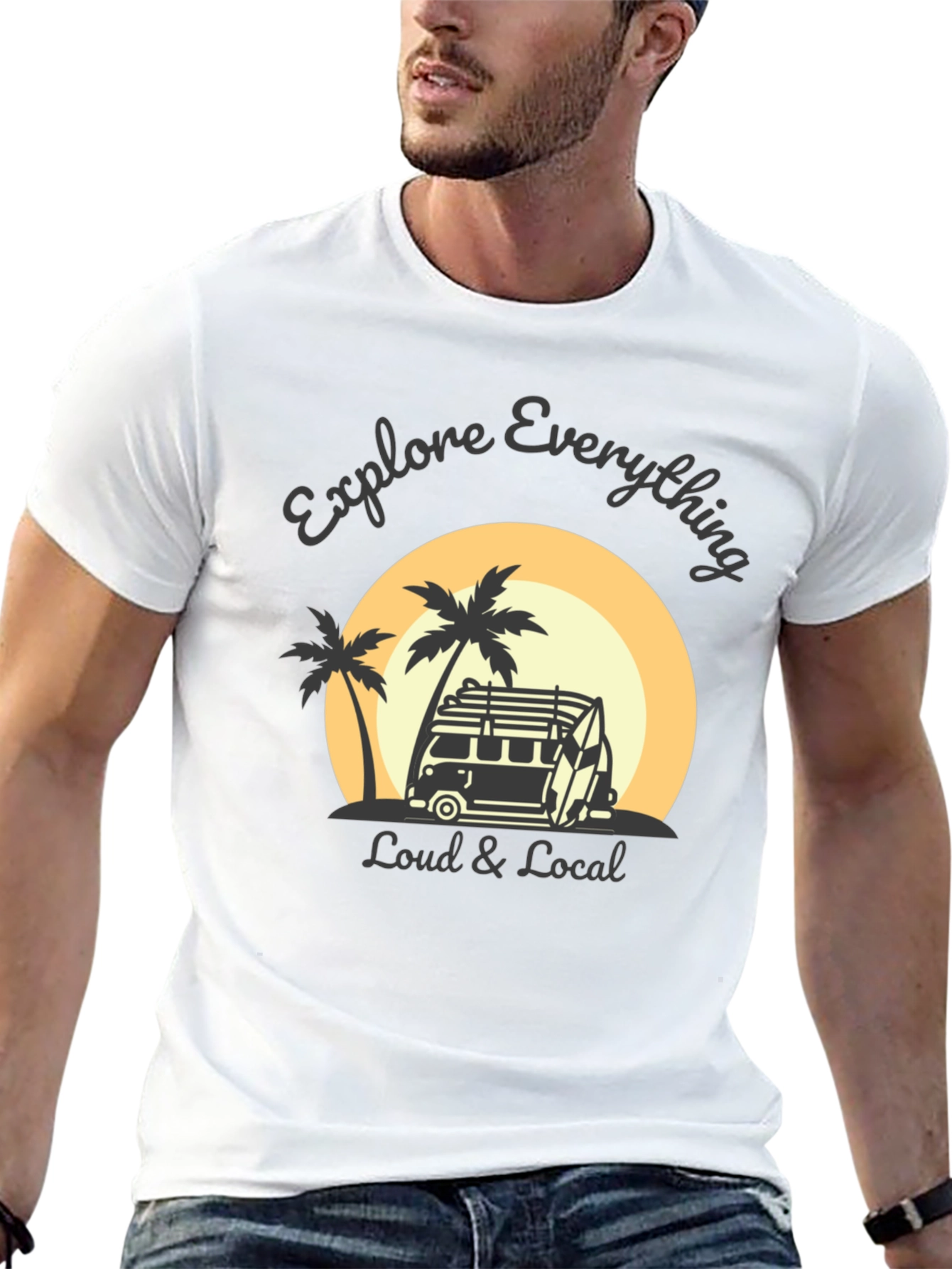 Explore Everything Loud & Local Black Graphic Tee