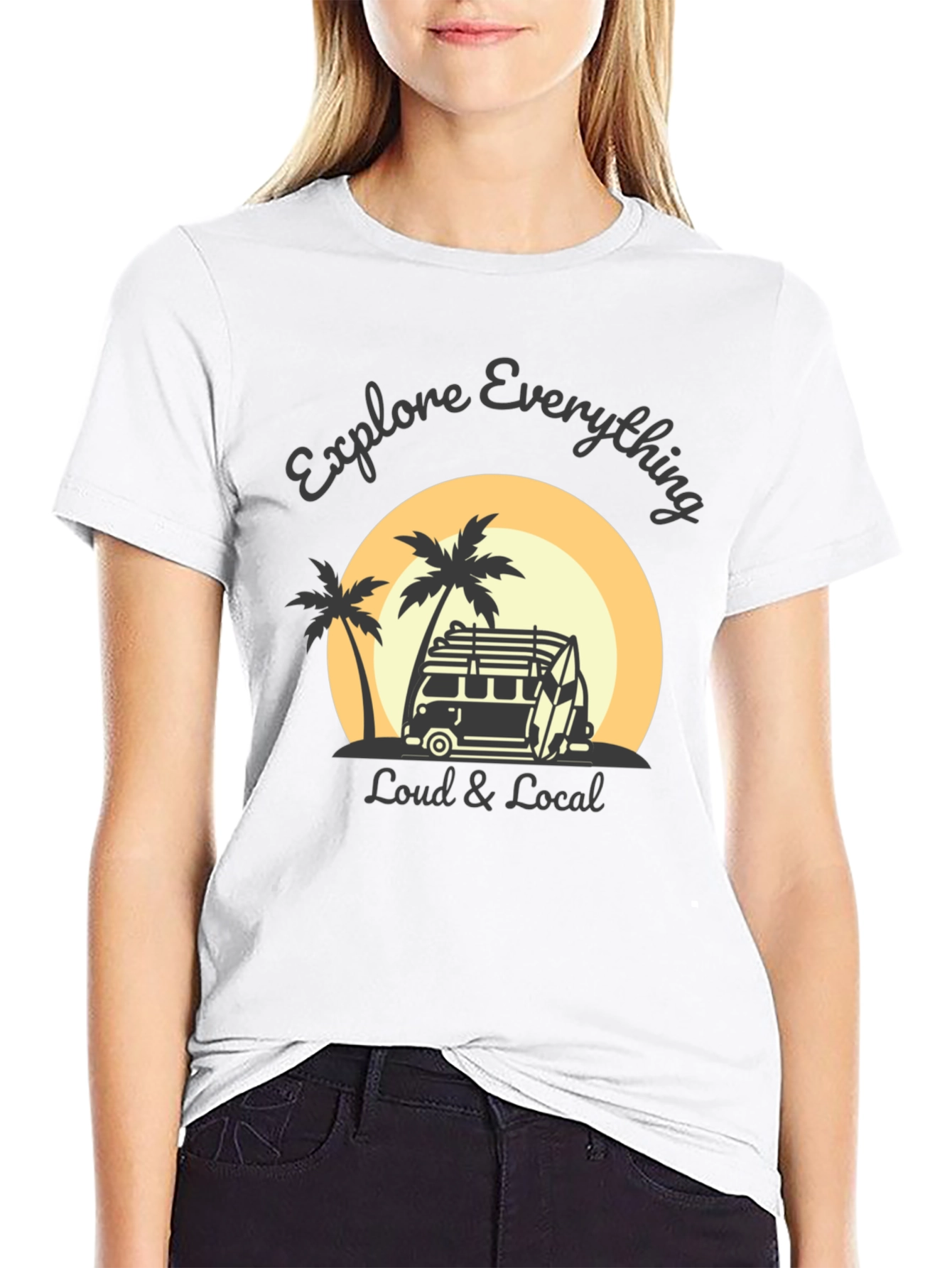 Explore Everything Loud & Local Black Graphic Tee
