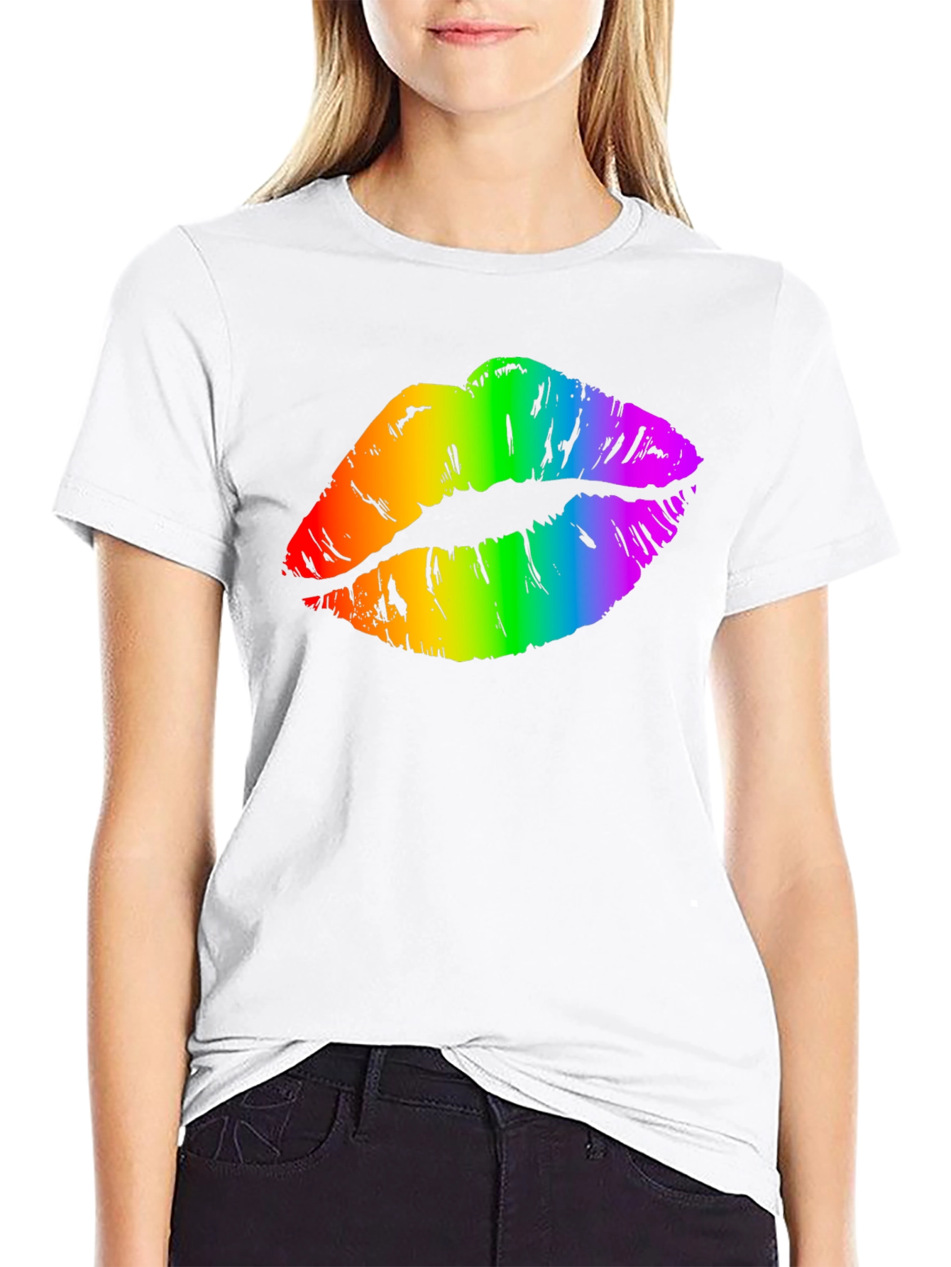 Rainbow Lips Graphic Tee - Pride Month Shirt