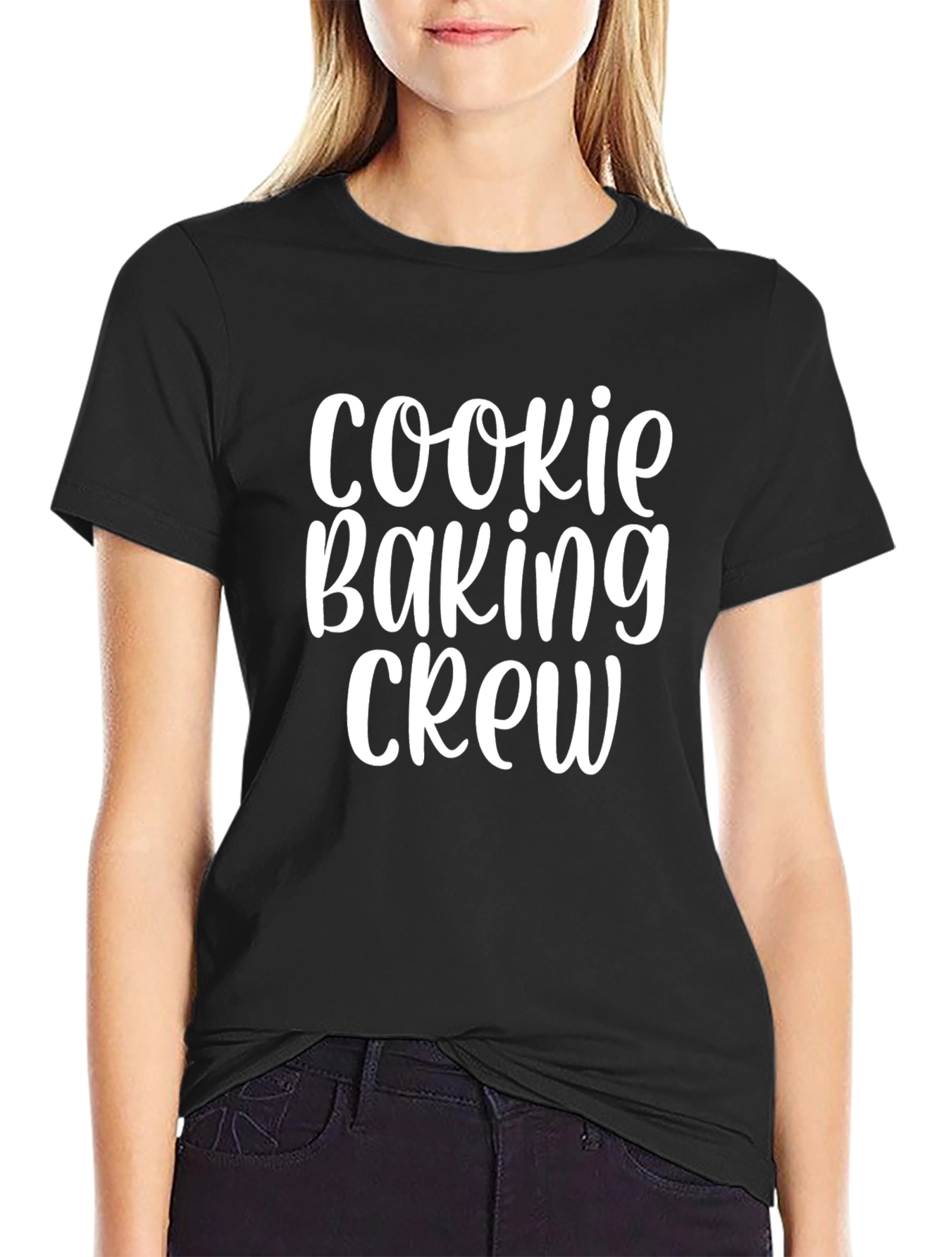 Cookie Baking Crew Graphic Tee - Black Cotton T-Shirt