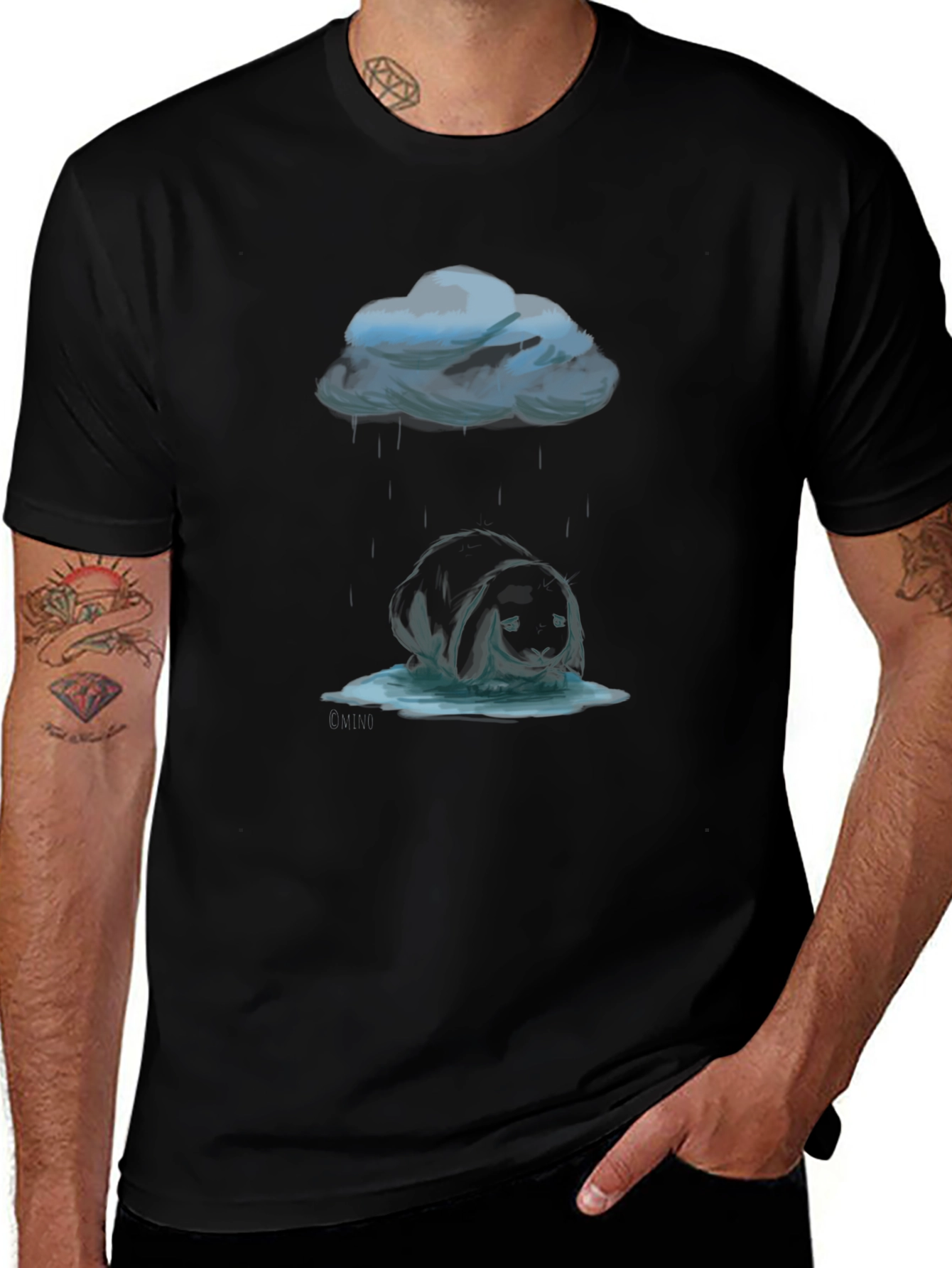 Rainy Day Bunny Tee - Dark Humor T-Shirt