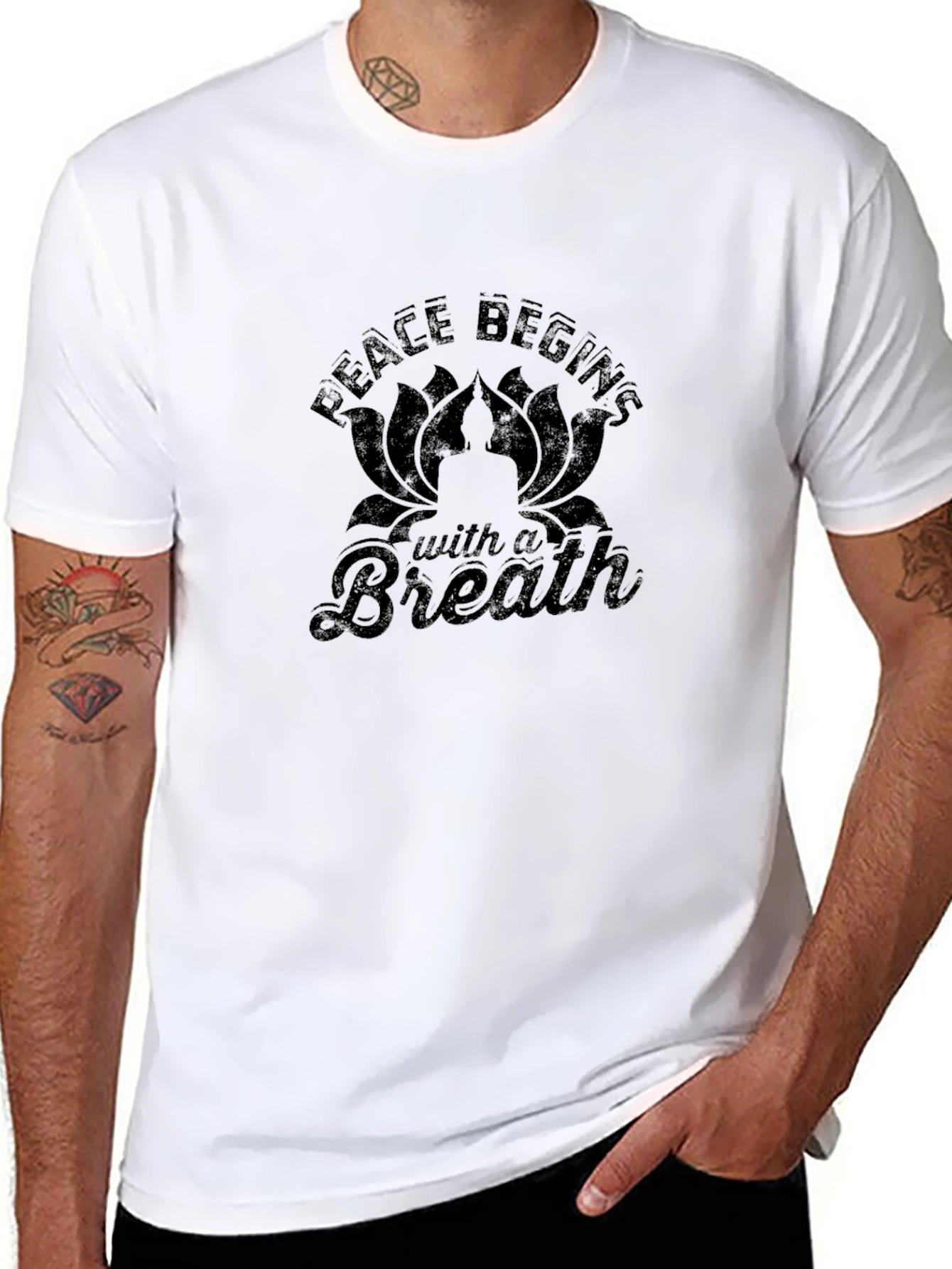 Peace Begins With A Breath Graphic Tee