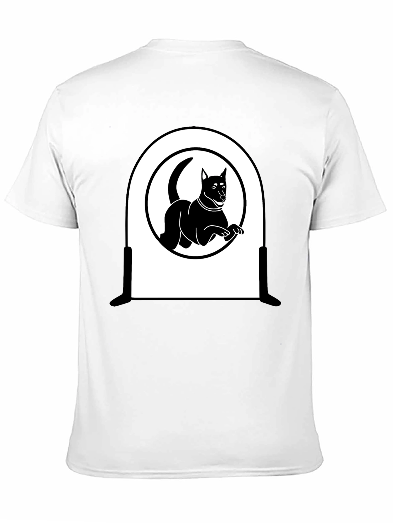 Dog Silhouette T-Shirt - Sleek Black Design