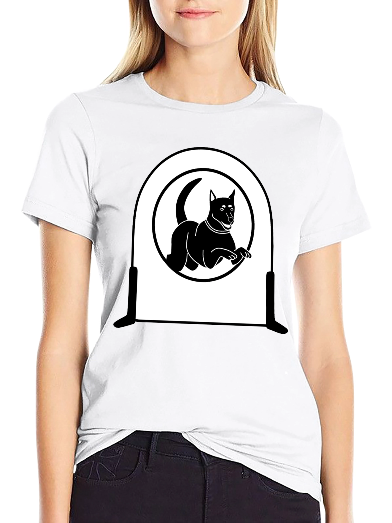 Dog Silhouette T-Shirt - Sleek Black Design