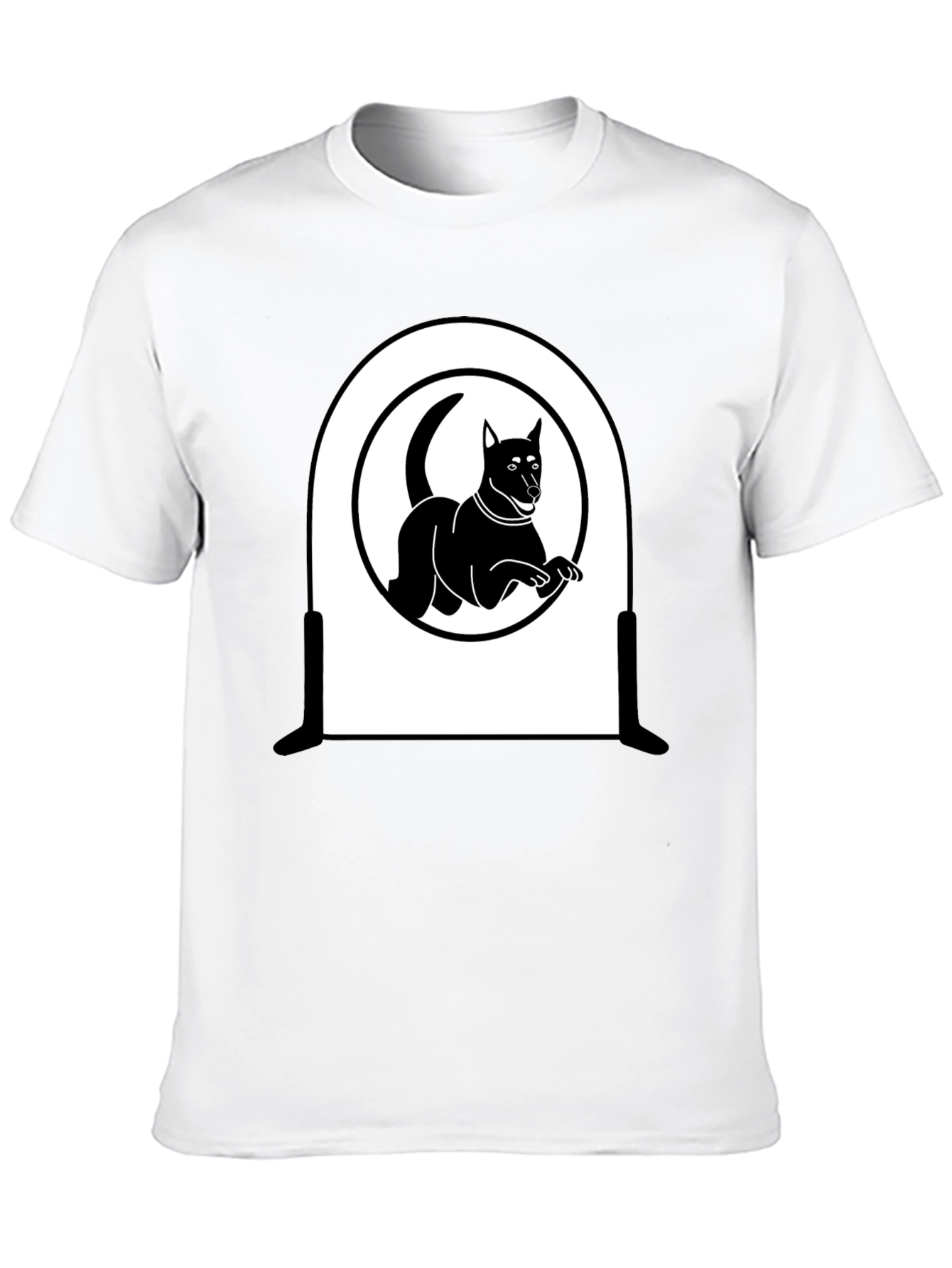 Dog Silhouette T-Shirt - Sleek Black Design
