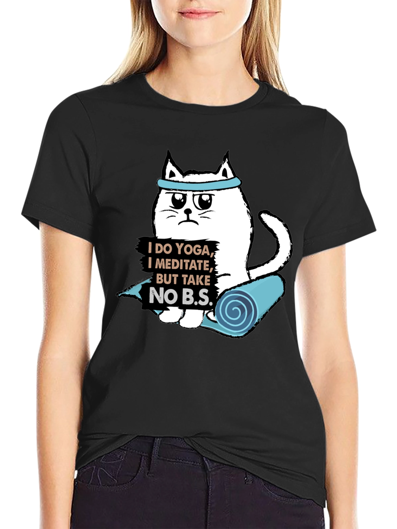 Yoga Cat T-Shirt: Meditate & Take No BS!