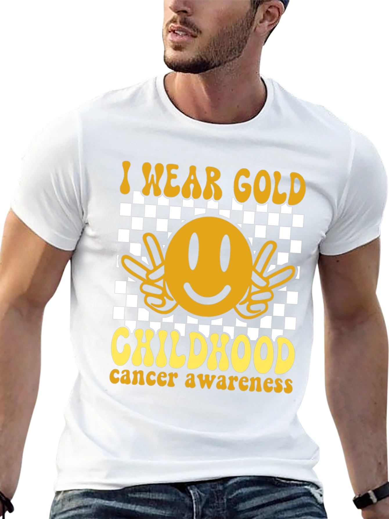I Wear Gold Childhood Cancer Awareness Tee
