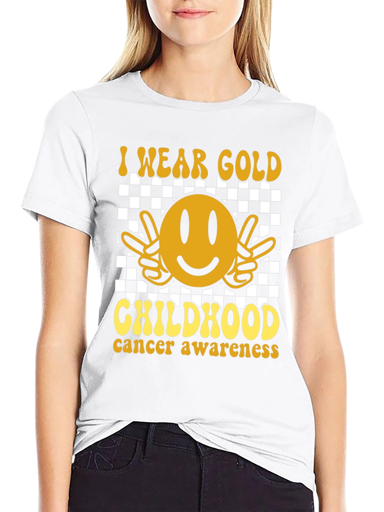 I Wear Gold Childhood Cancer Awareness Tee