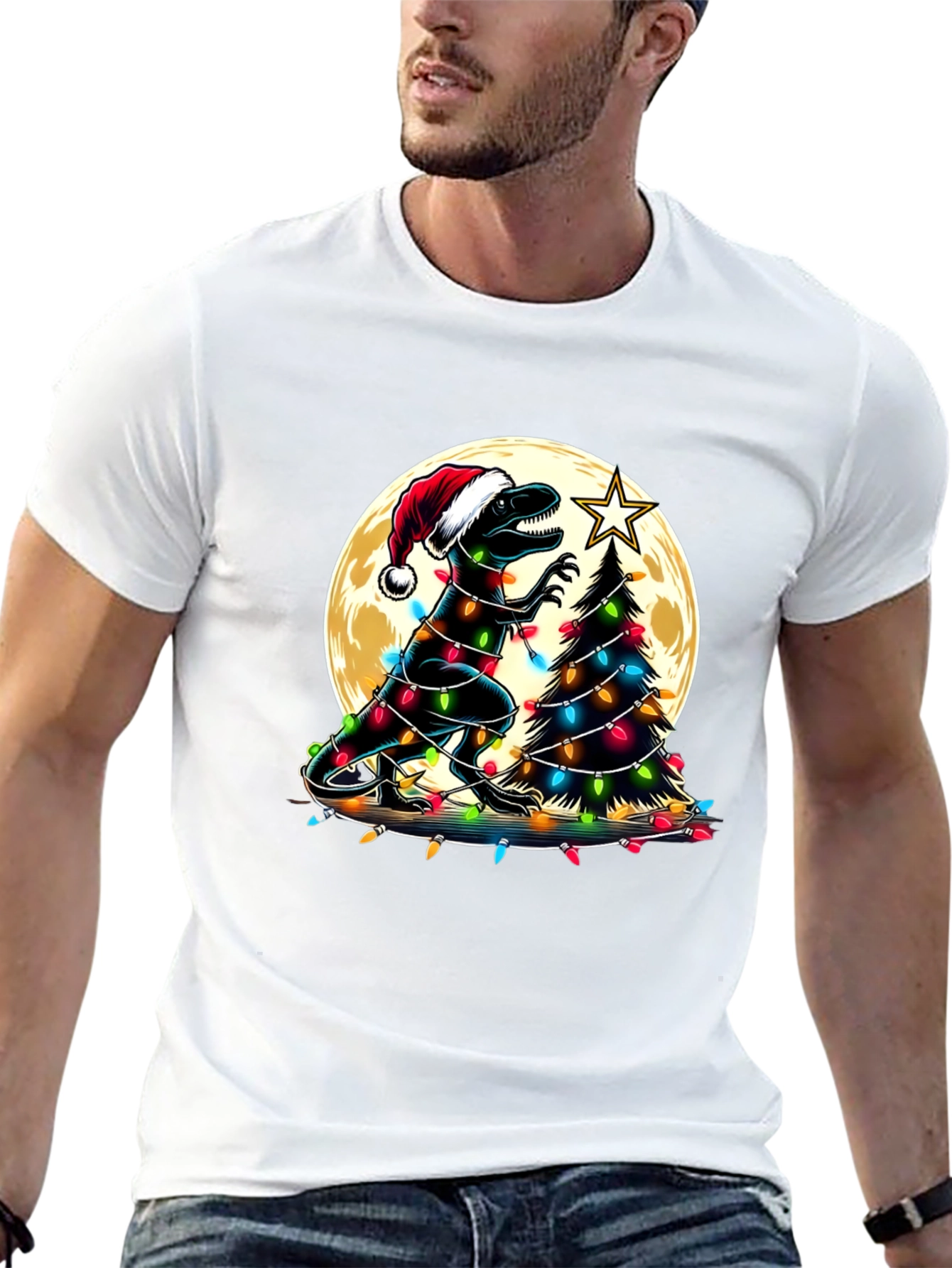Festive Dinosaur Christmas T-Shirt