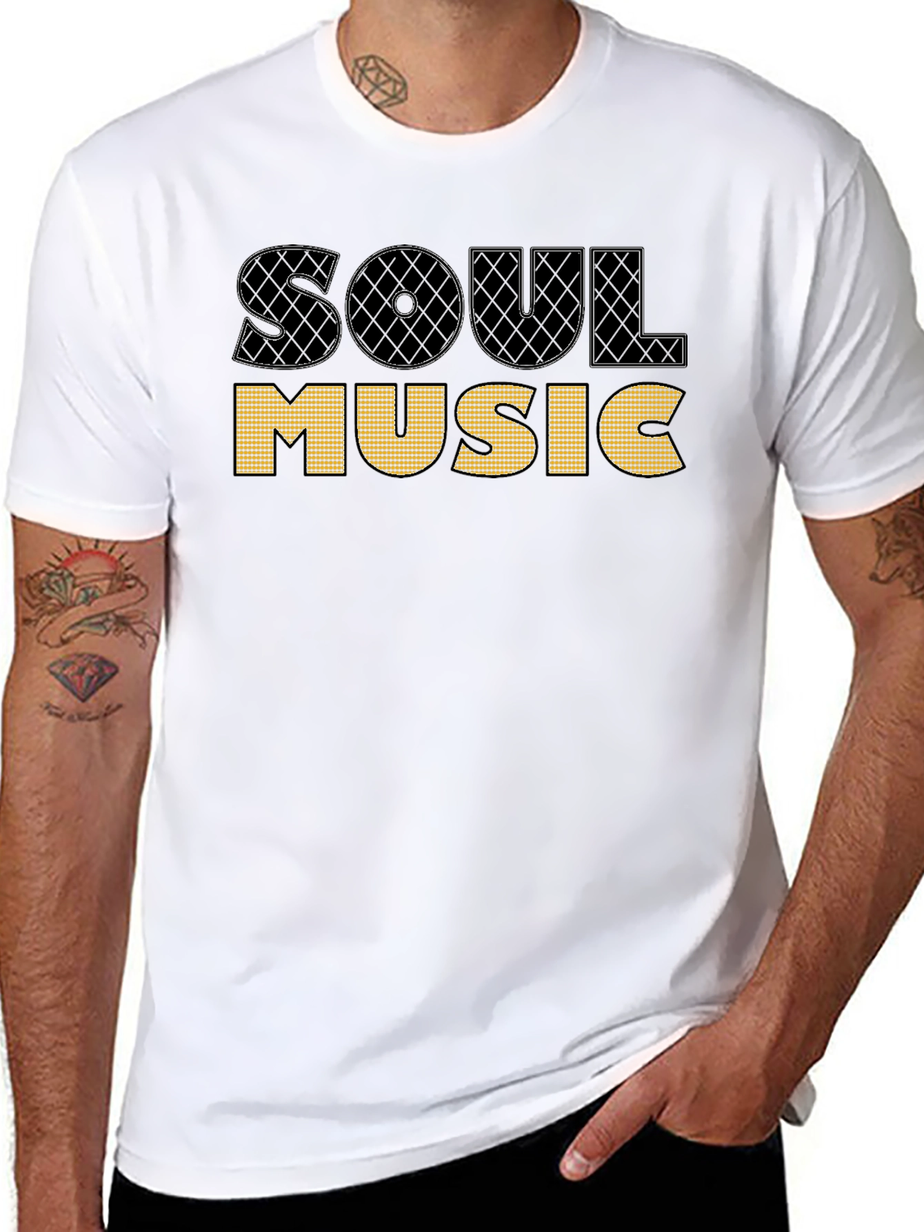 Soul Music Graphic T-Shirt Black Cotton Tee