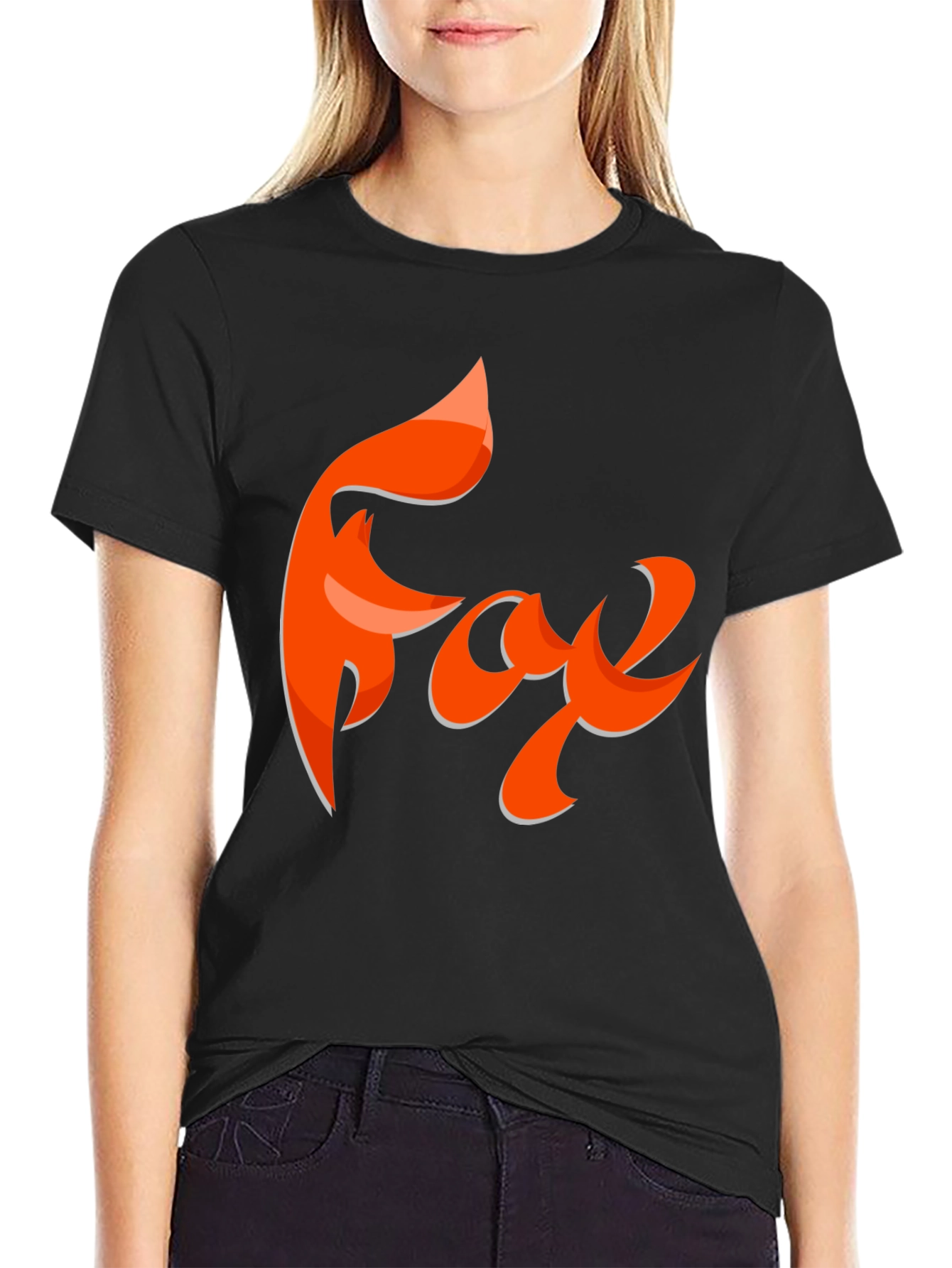 Fox Graphic T-Shirt - Black