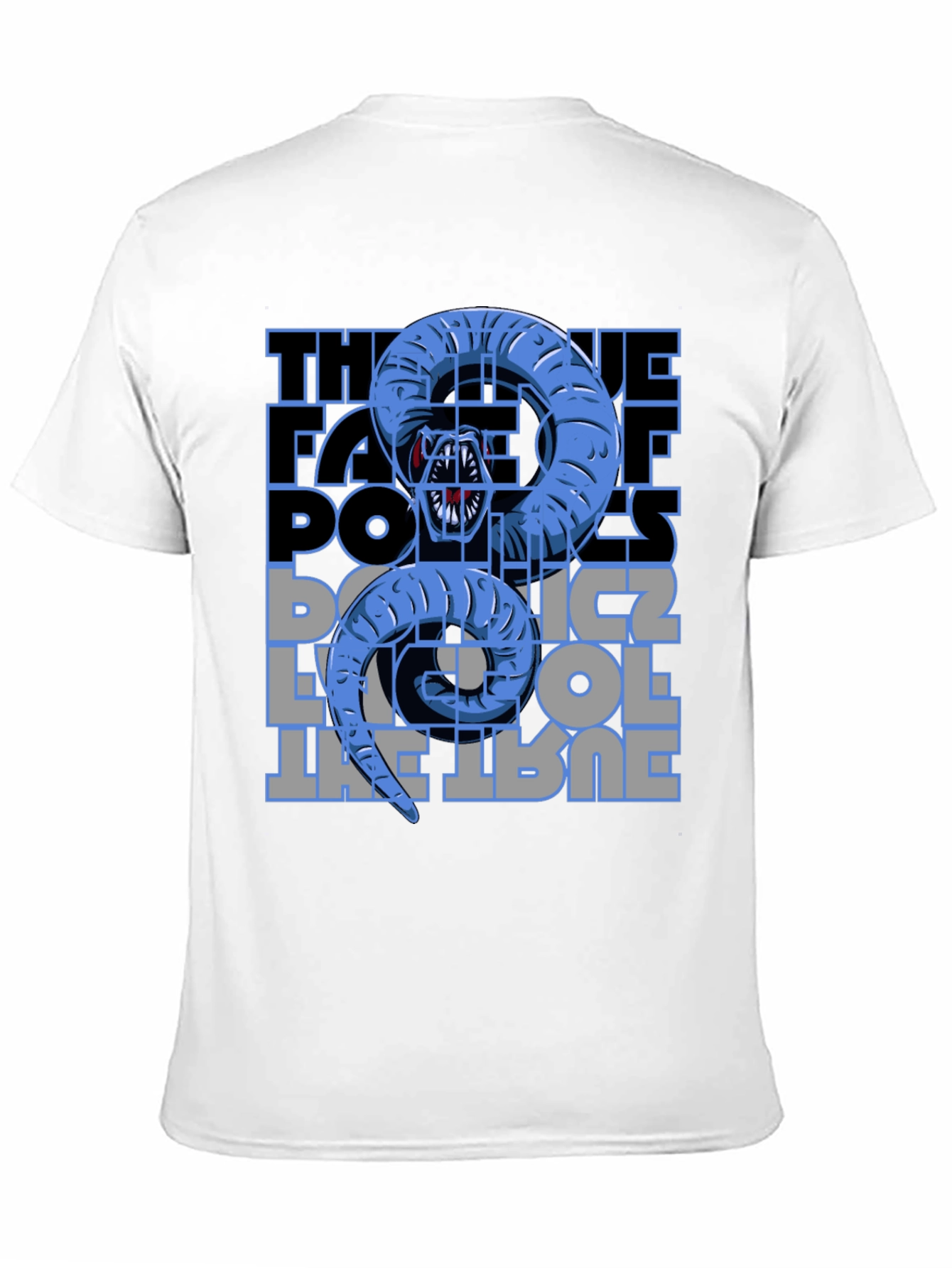Serpentine Text Graphic Tee - Unique Black Cotton Shirt