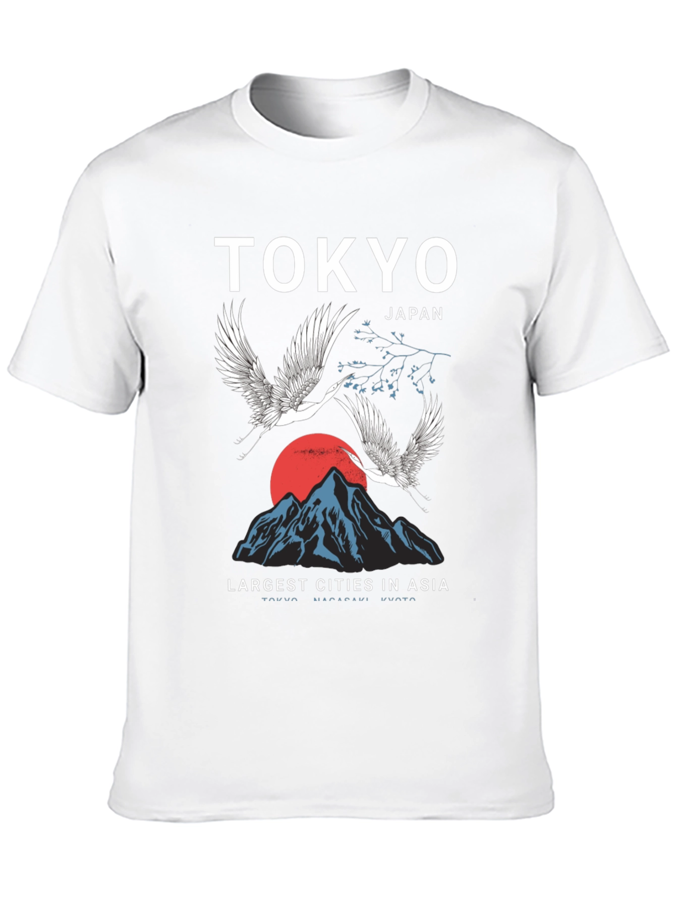 Tokyo Japan Crane Mountain Graphic T-Shirt